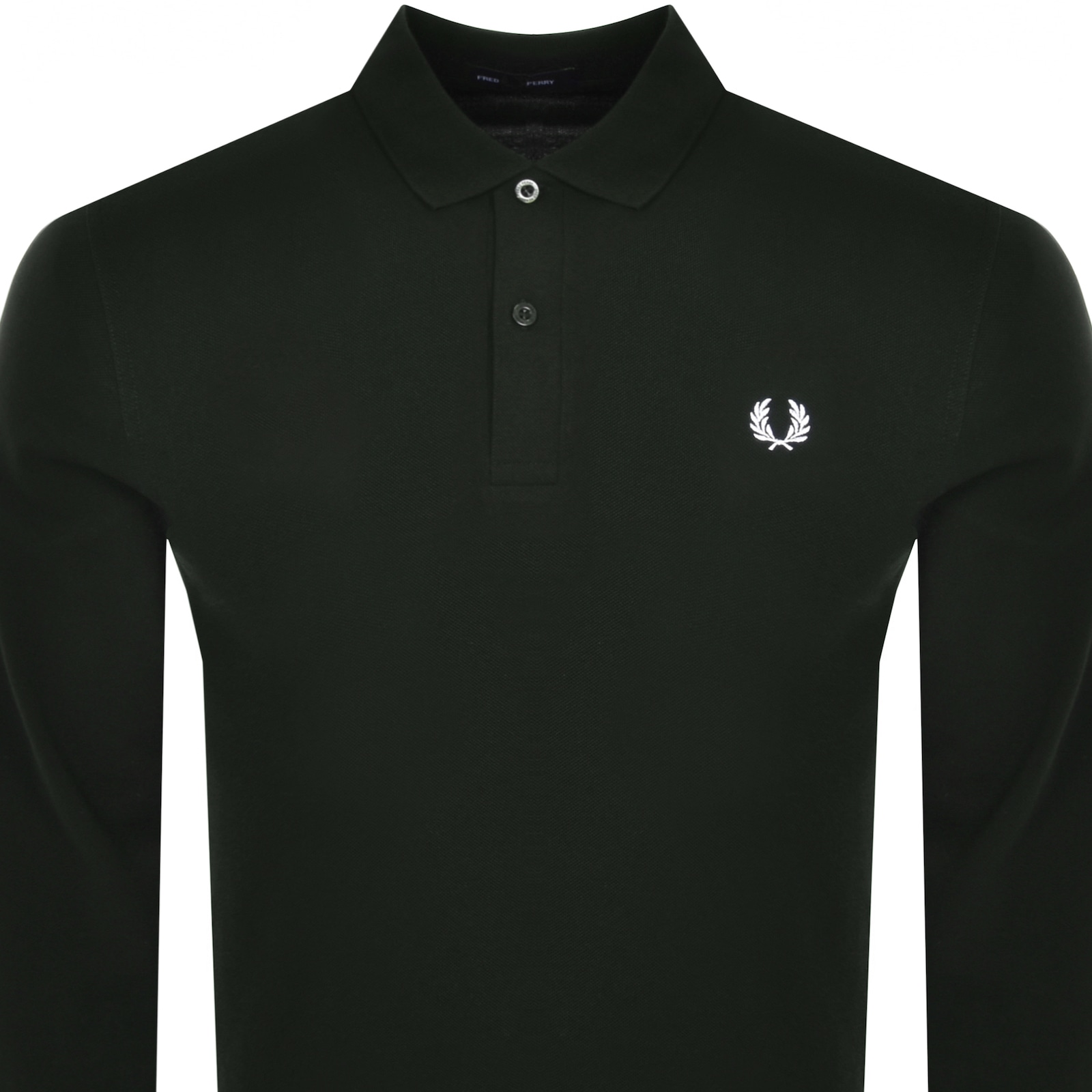 Shop Fred Perry Long Sleeved Pique Polo T Shirt Green