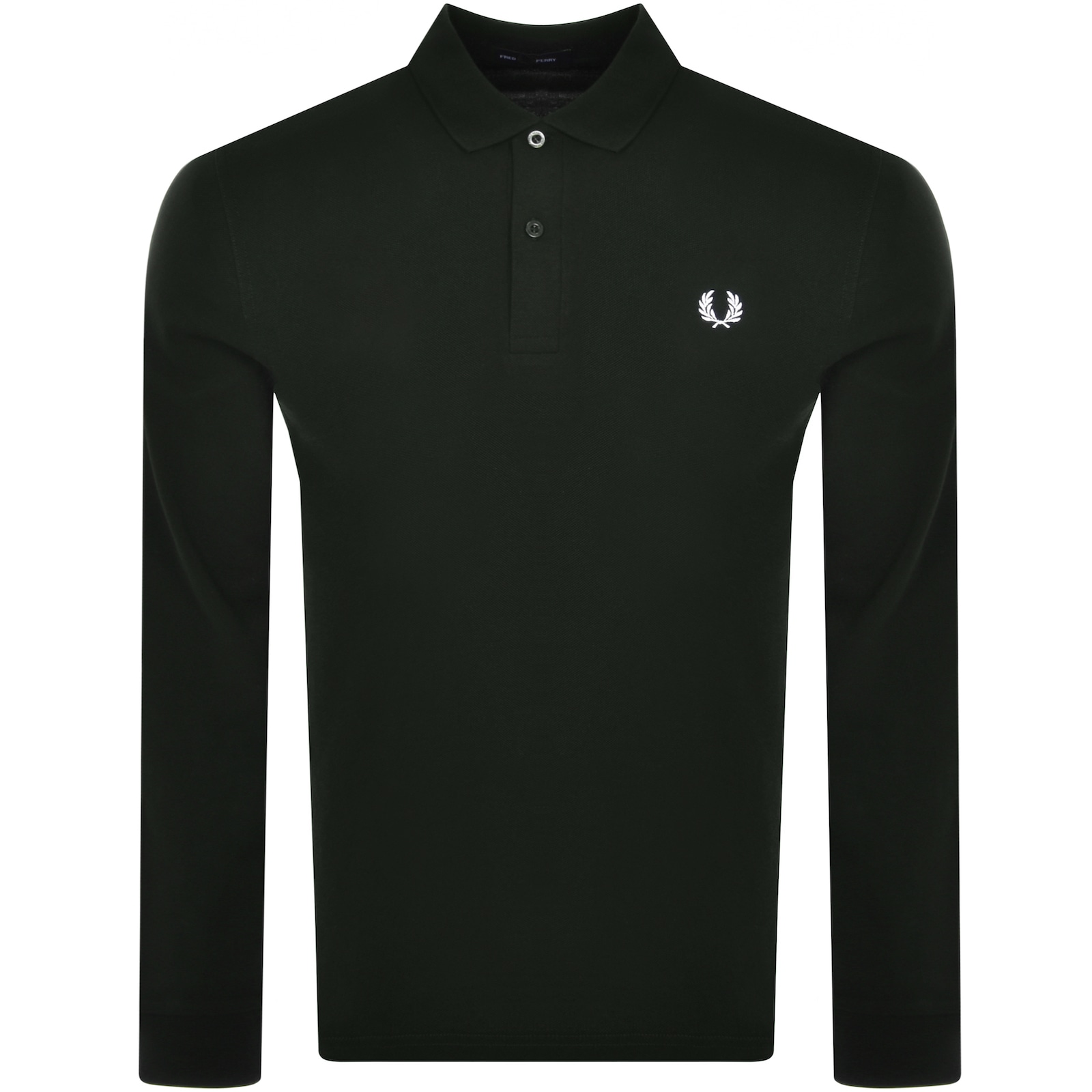 Shop Fred Perry Long Sleeved Pique Polo T Shirt Green