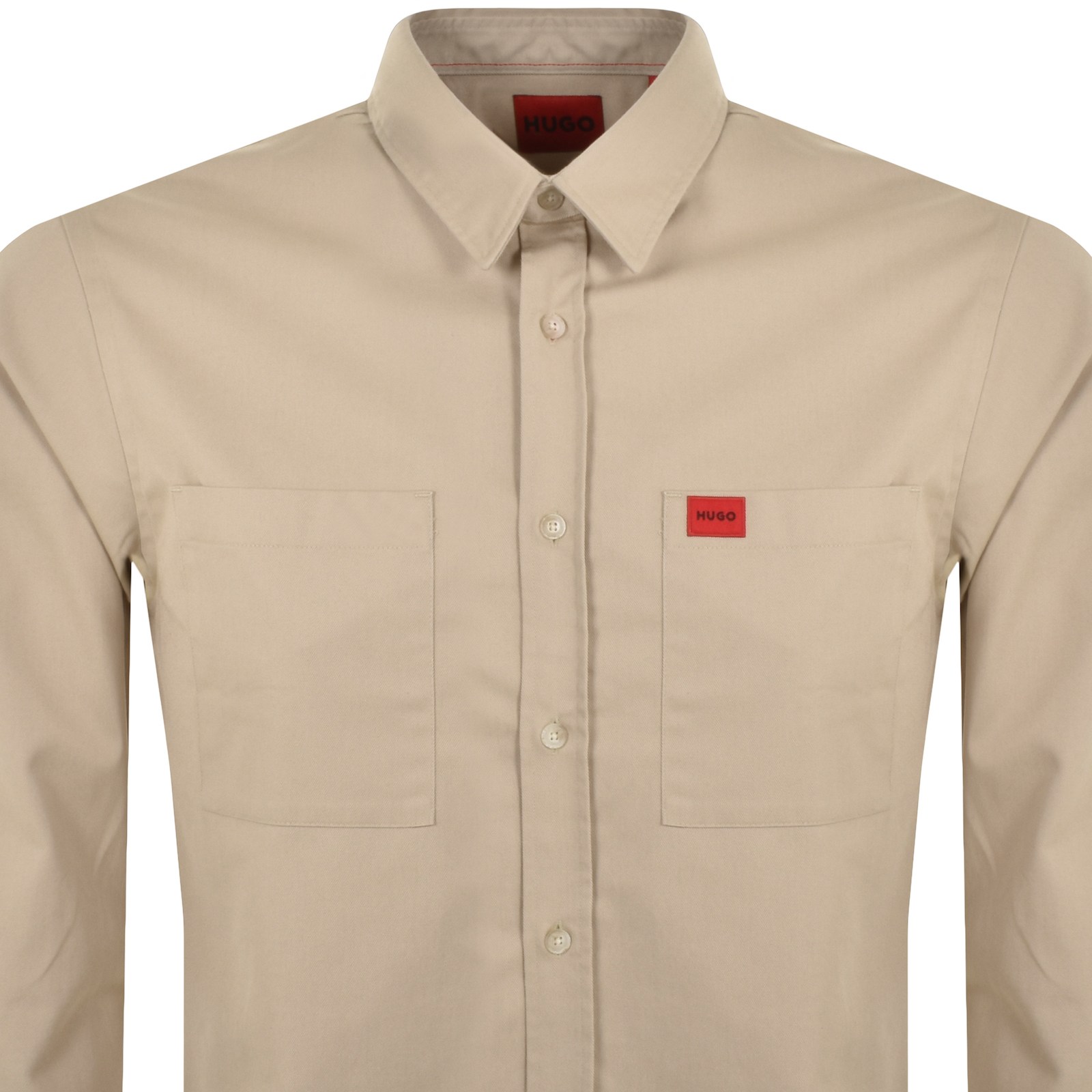 Shop Hugo Long Sleeved Egrin Shirt Beige