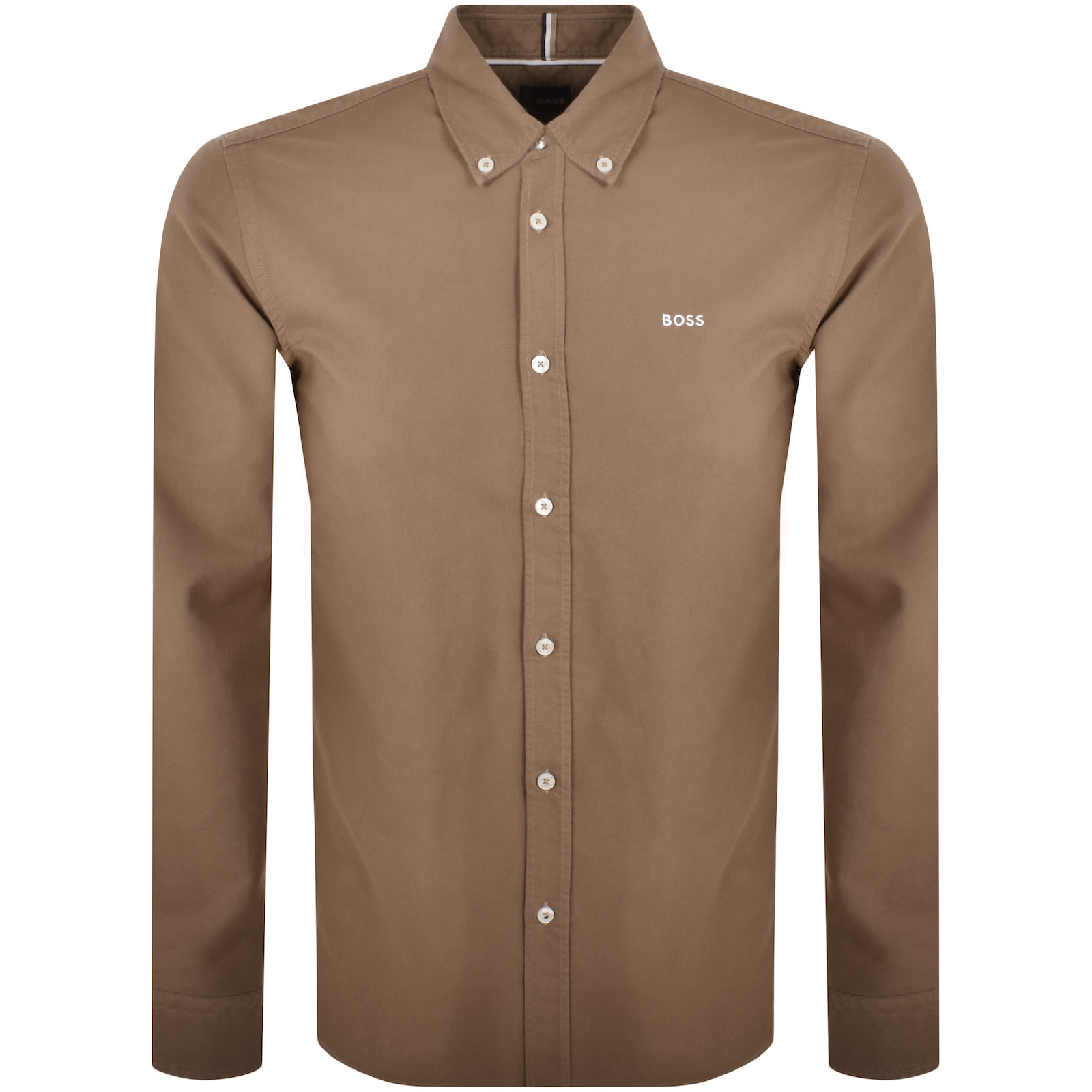 BOSS BUSINESS BOSS H ROAN LONG SLEEVE SHIRT BROWN 