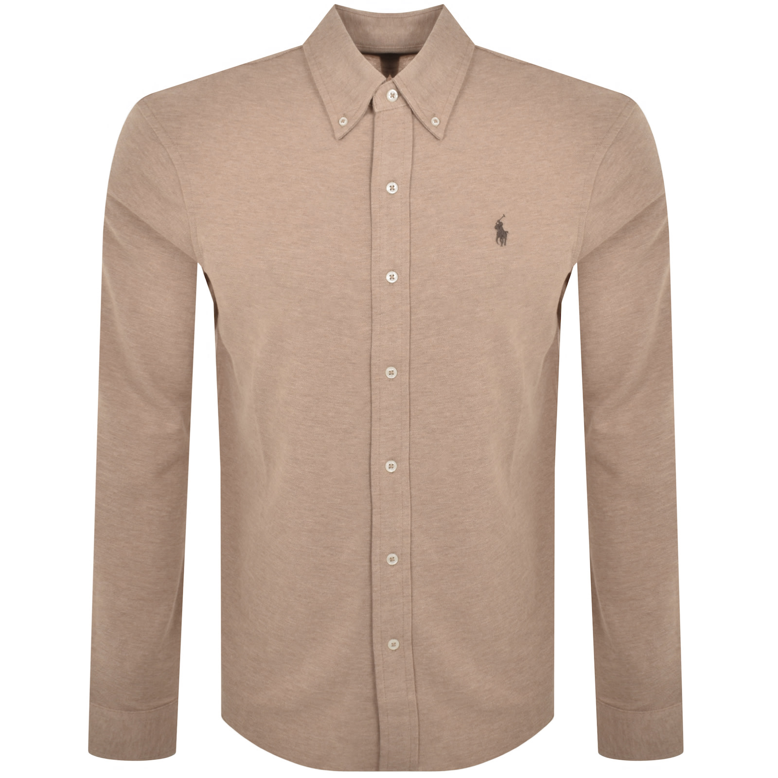 Shop Ralph Lauren Featherweight Mesh Shirt Beige