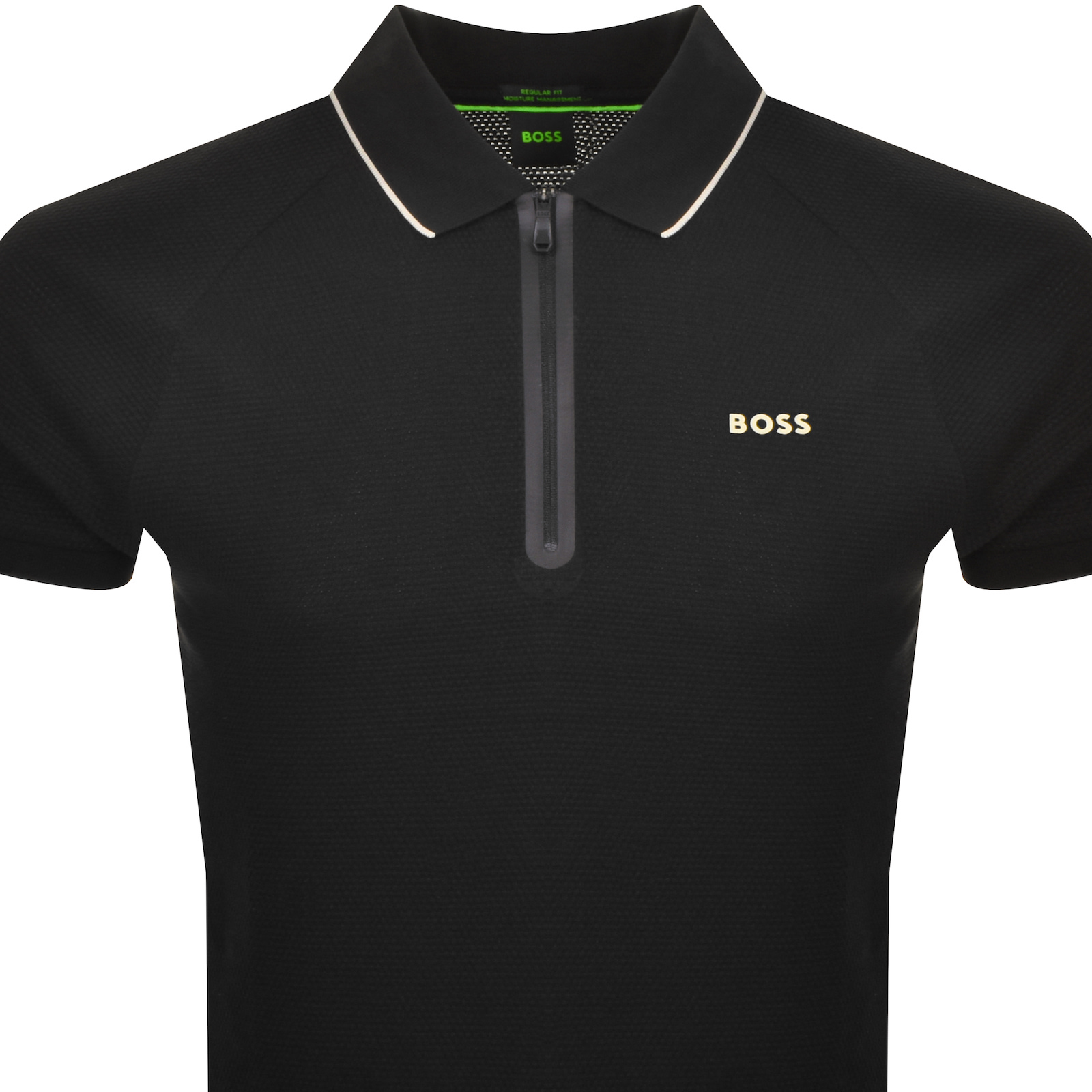 BOSS ATHLEISURE BOSS PHILIX POLO T SHIRT BLACK 