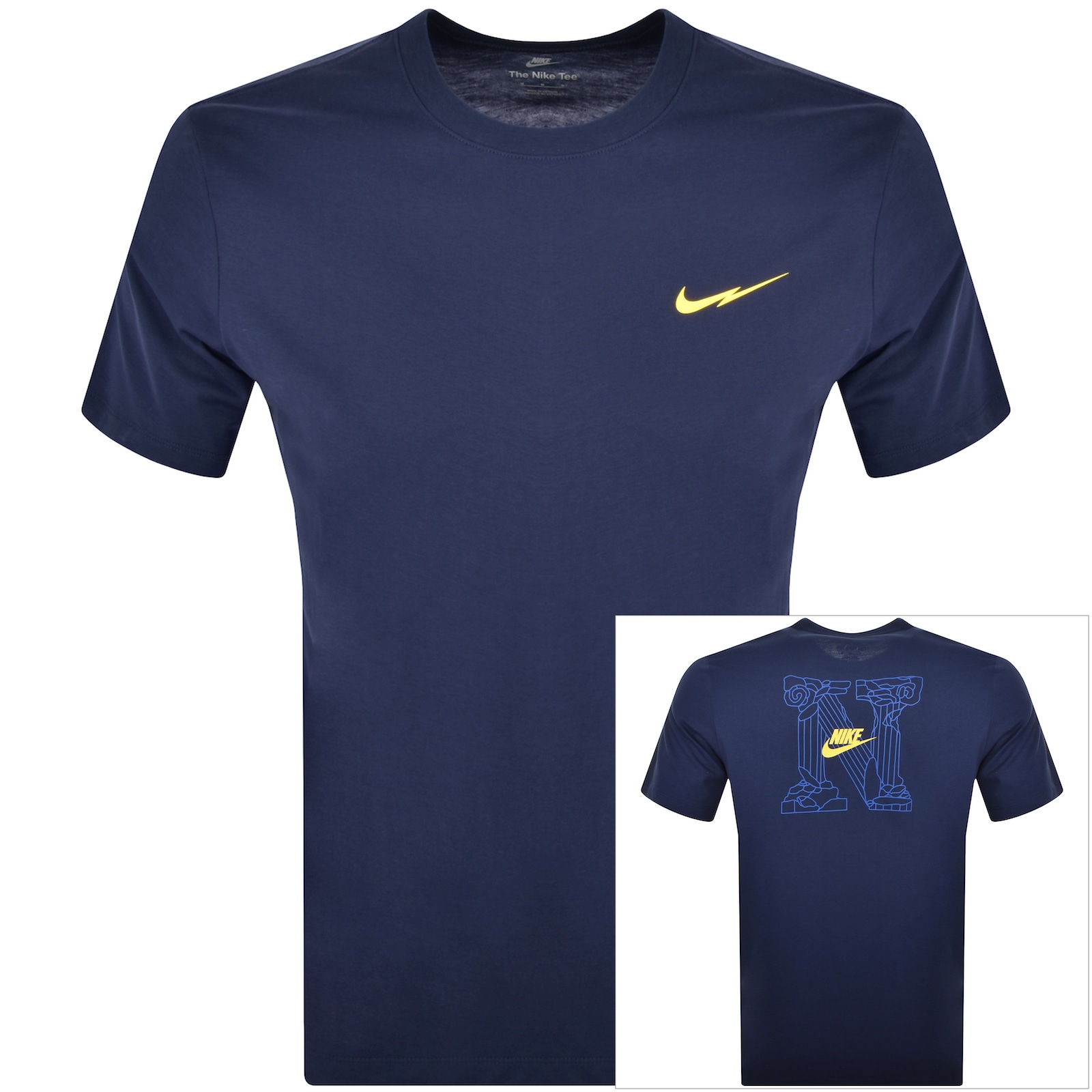 Shop Nike Crew Neck Logo T Shirt Navy