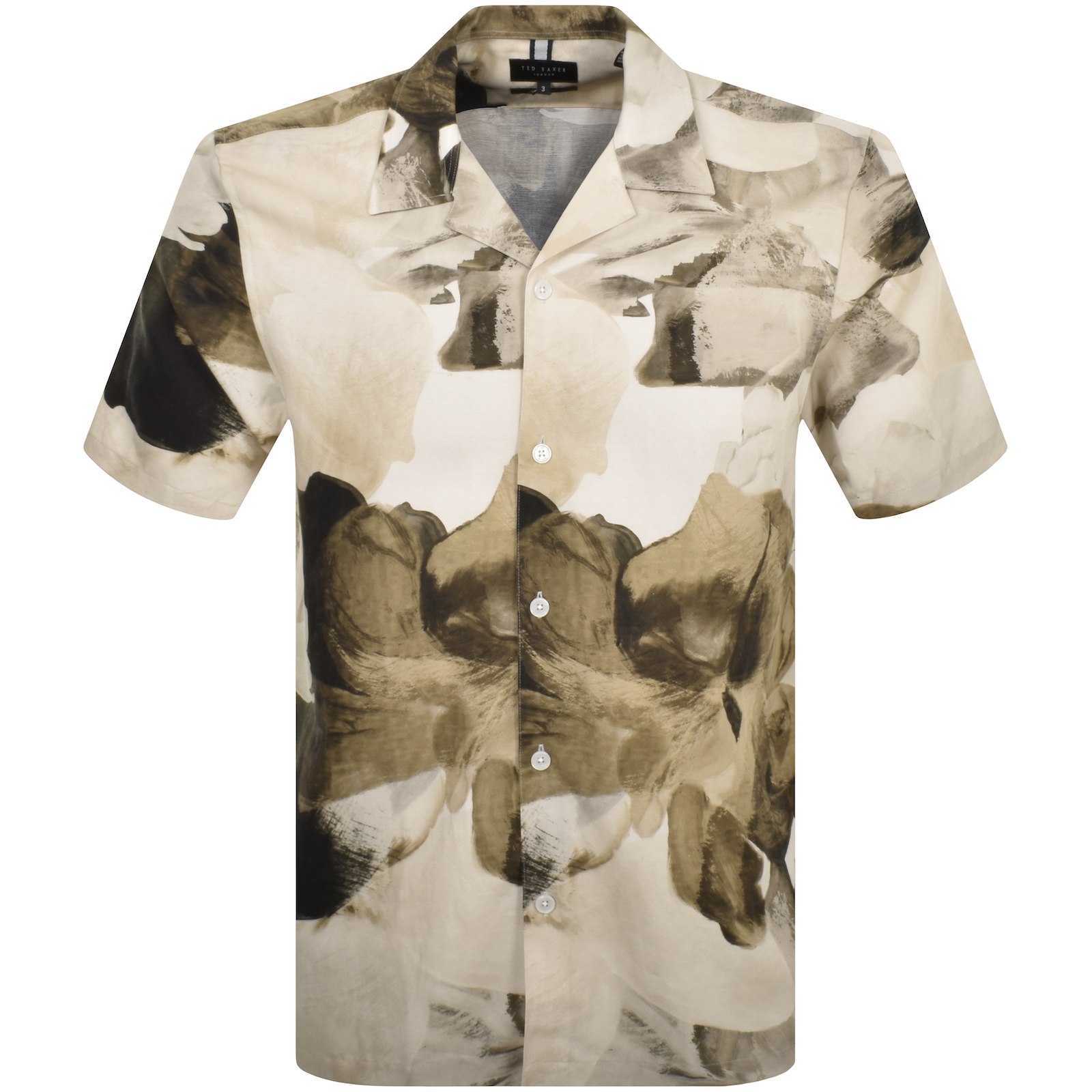 Shop Ted Baker Henris Relaxed Fit Floral Shirt Beige