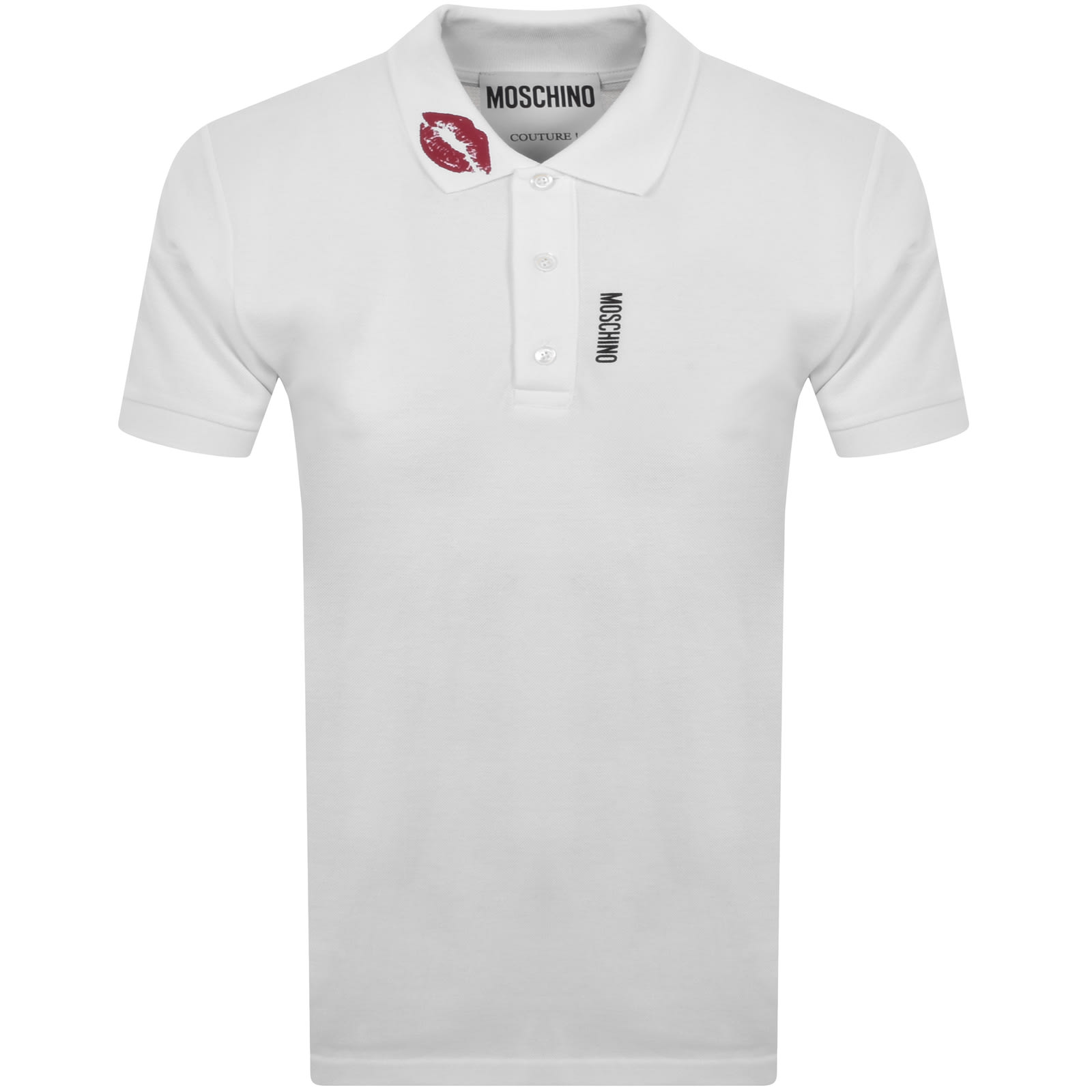 Shop Moschino Short Sleeved Polo T Shirt White