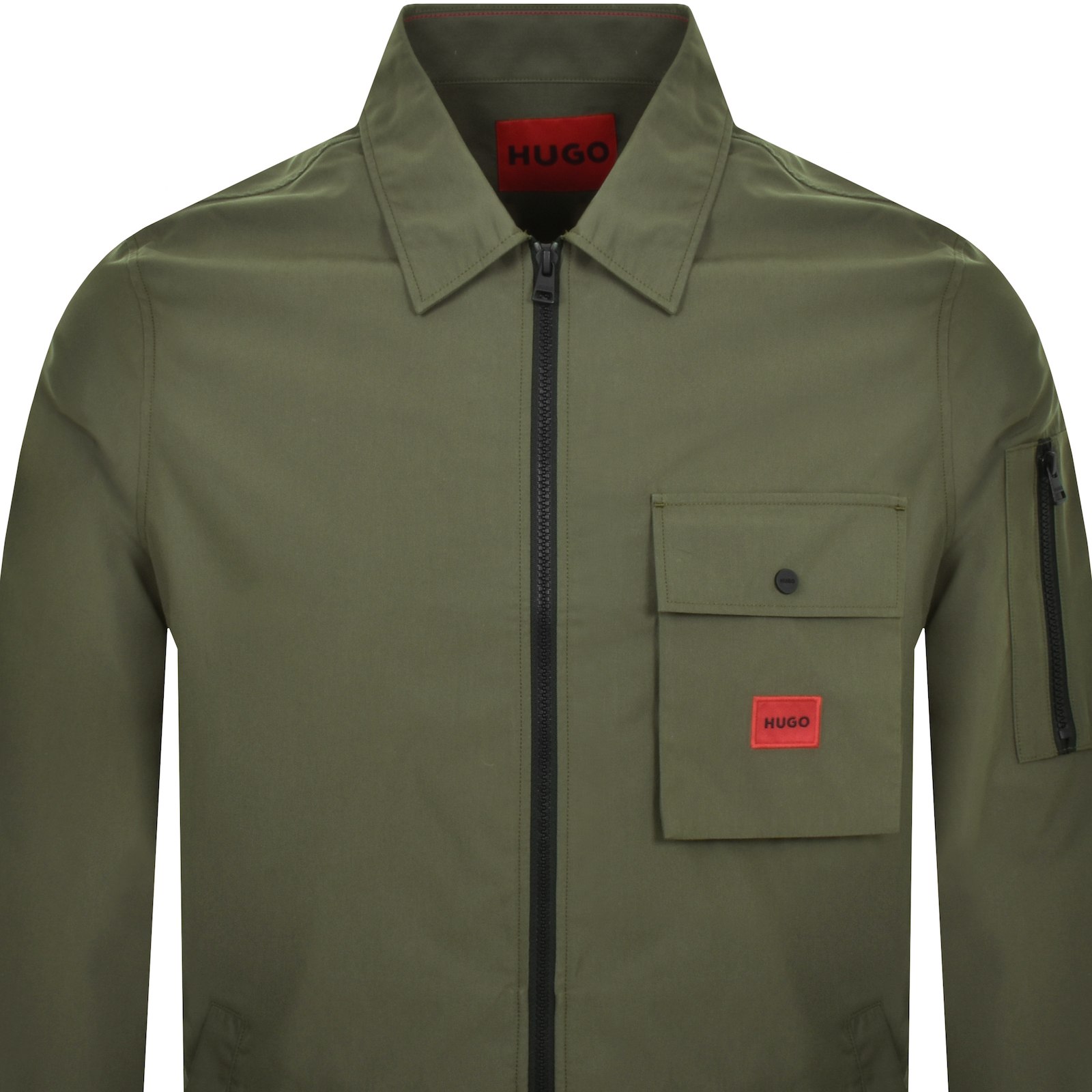 Shop Hugo Emmond Overshirt Jacket Green