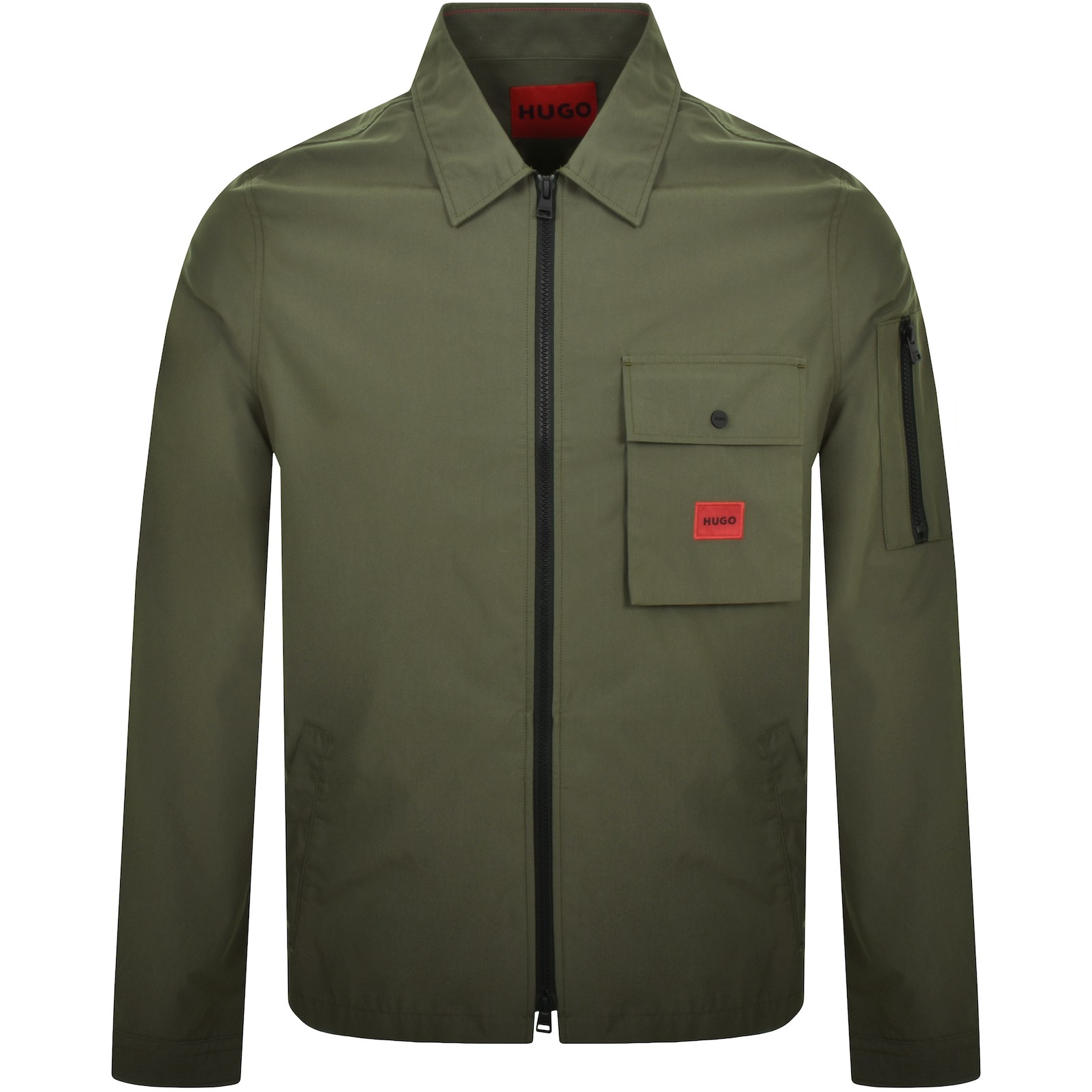 Shop Hugo Emmond Overshirt Jacket Green