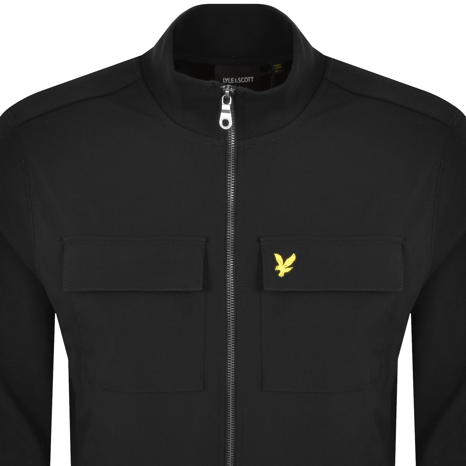 Shop Lyle & Scott Lyle And Scott Hybrid Track Jacket Black