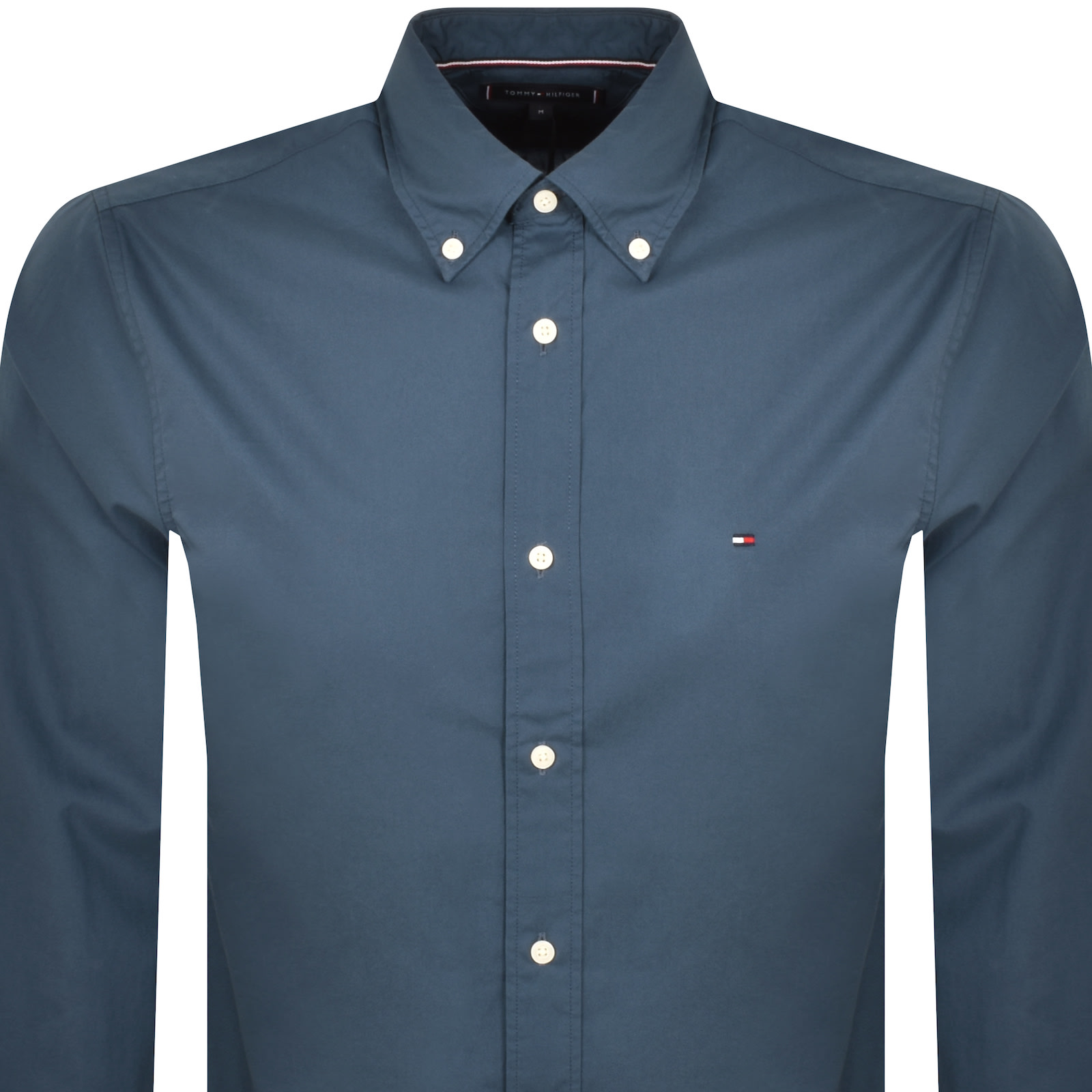 Shop Tommy Hilfiger Long Sleeve Flex Poplin Shirt Blue