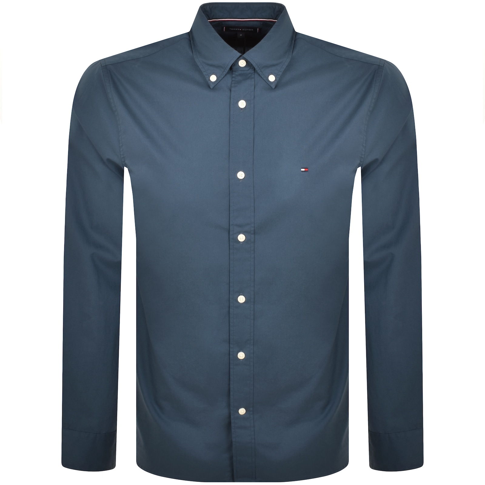 Shop Tommy Hilfiger Long Sleeve Flex Poplin Shirt Blue