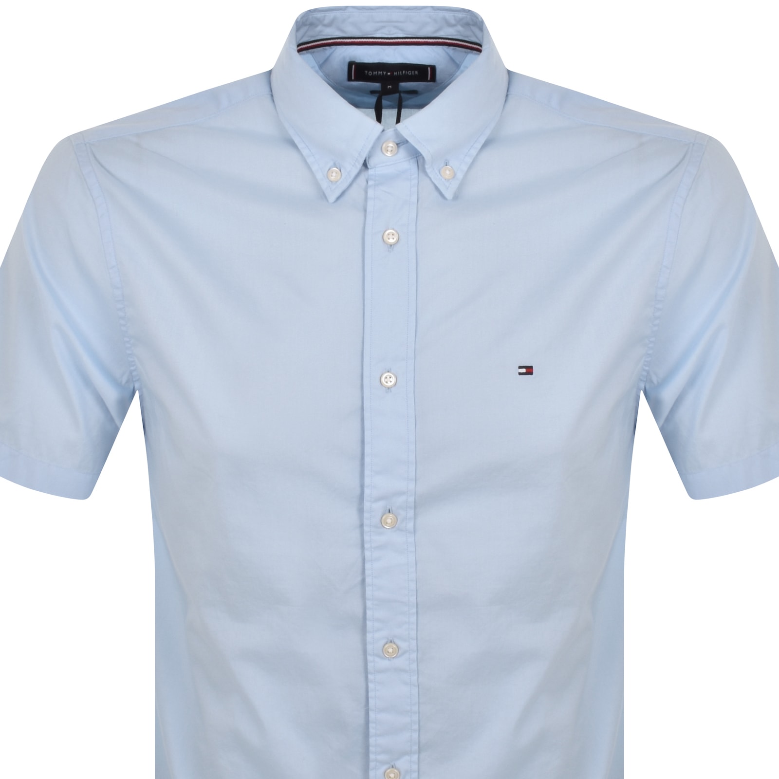 Shop Tommy Hilfiger Short Sleeve Flex Poplin Shirt Blue