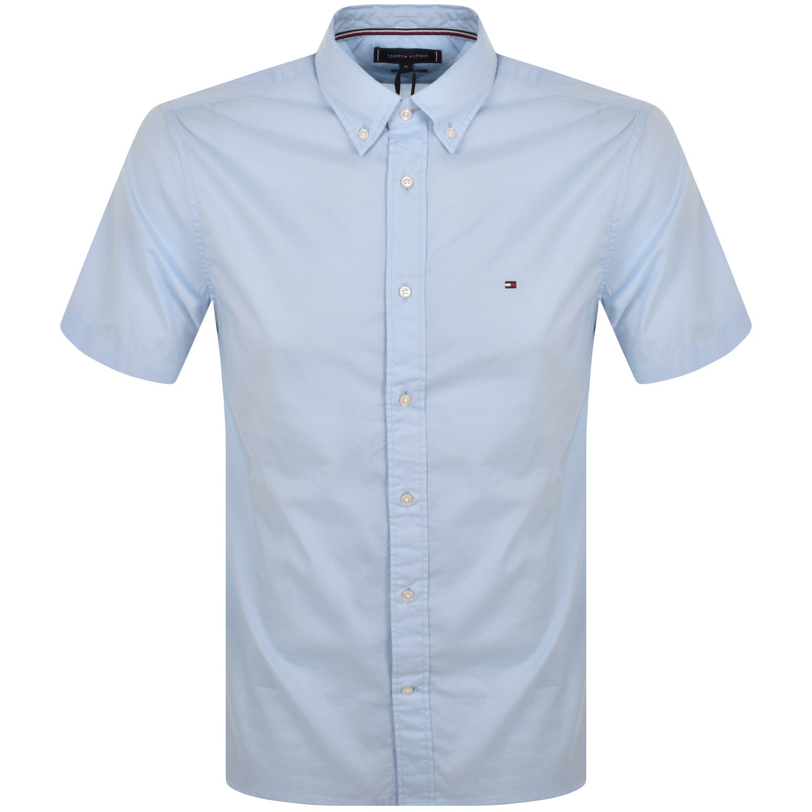 Shop Tommy Hilfiger Short Sleeve Flex Poplin Shirt Blue