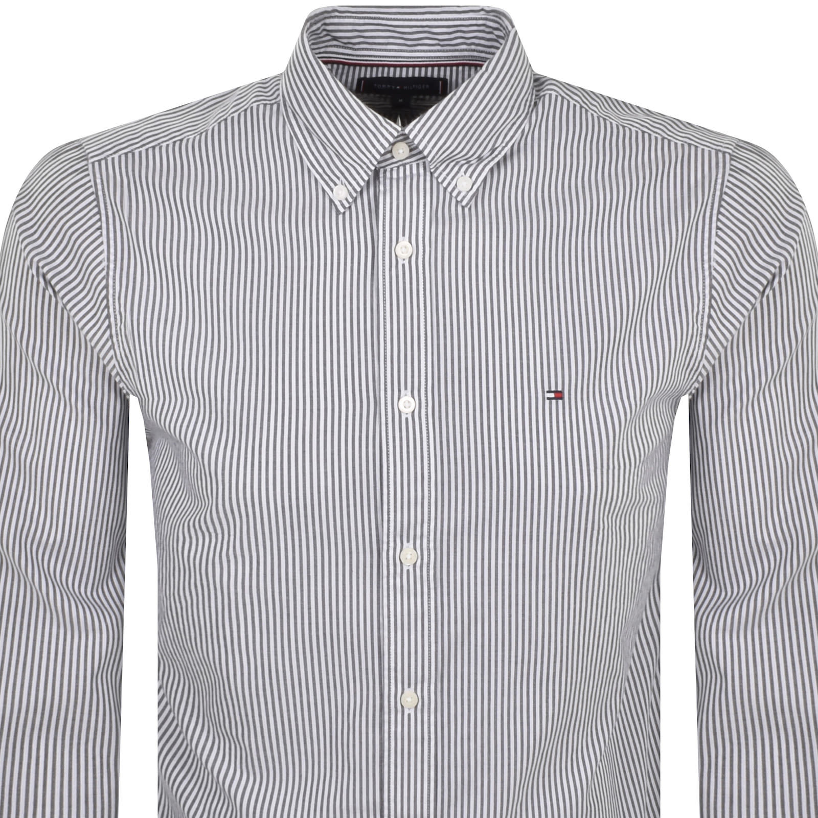 Shop Tommy Hilfiger Flex Stripe Long Sleeve Shirt Navy