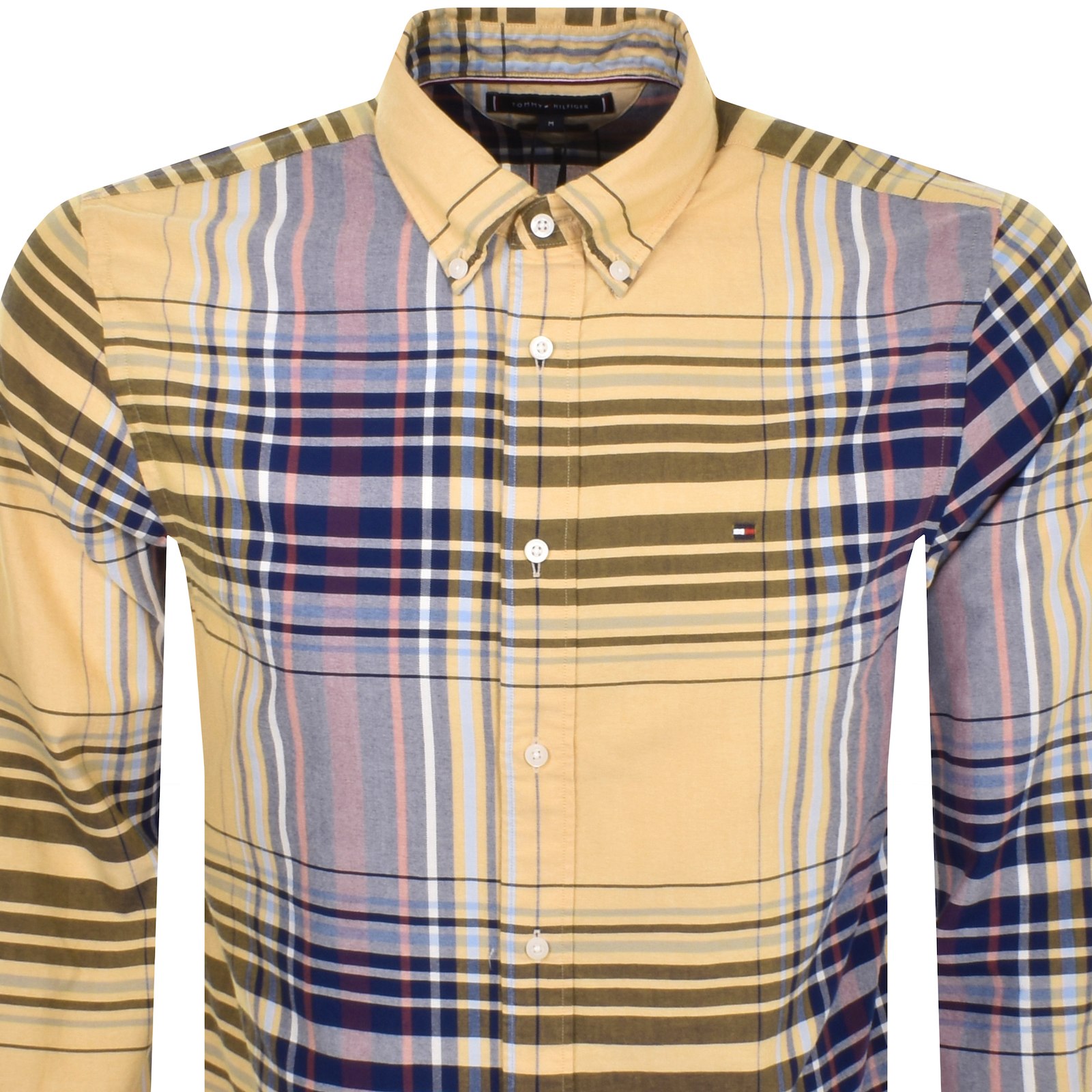 Shop Tommy Hilfiger Oxford Check Shirt Yellow