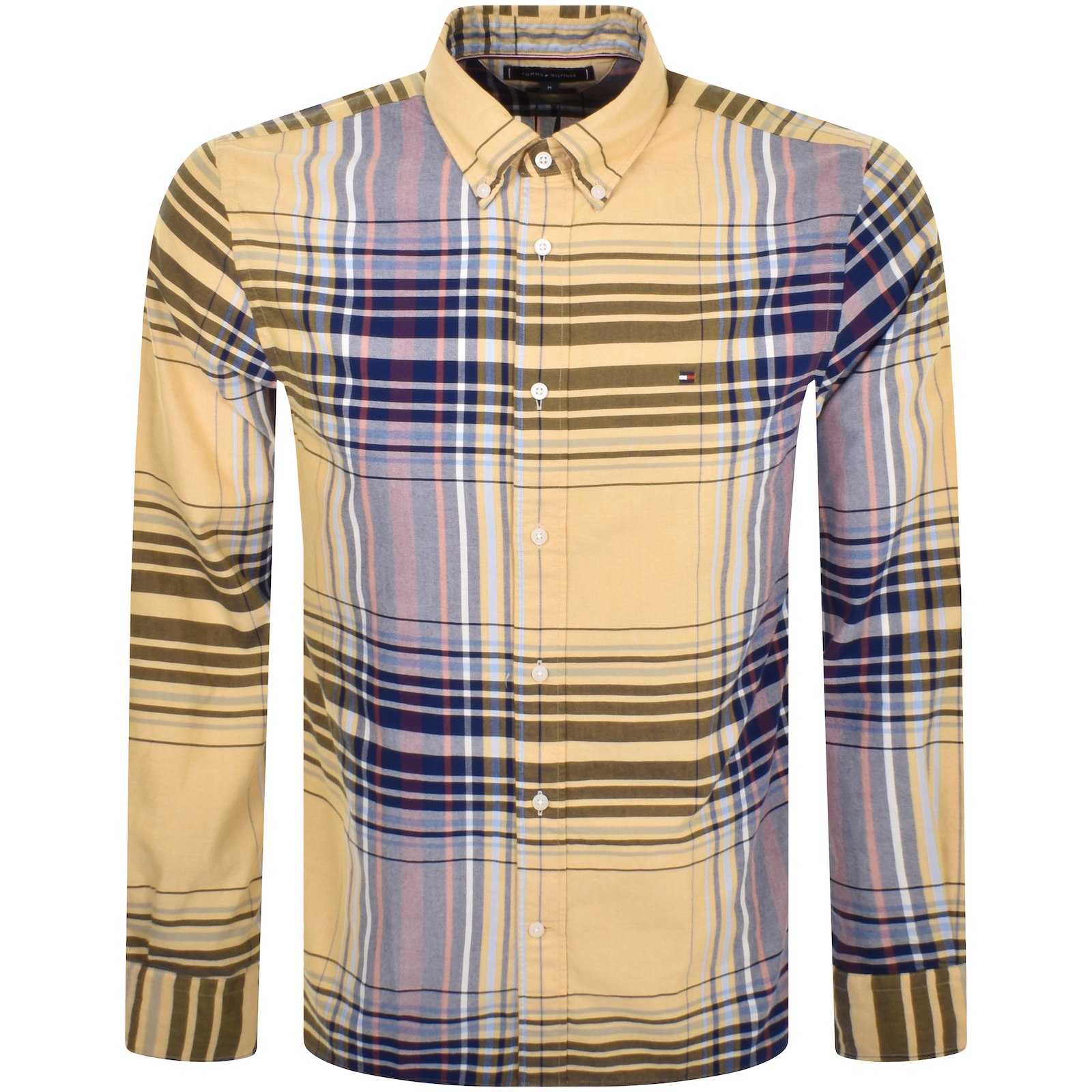 Shop Tommy Hilfiger Oxford Check Shirt Yellow