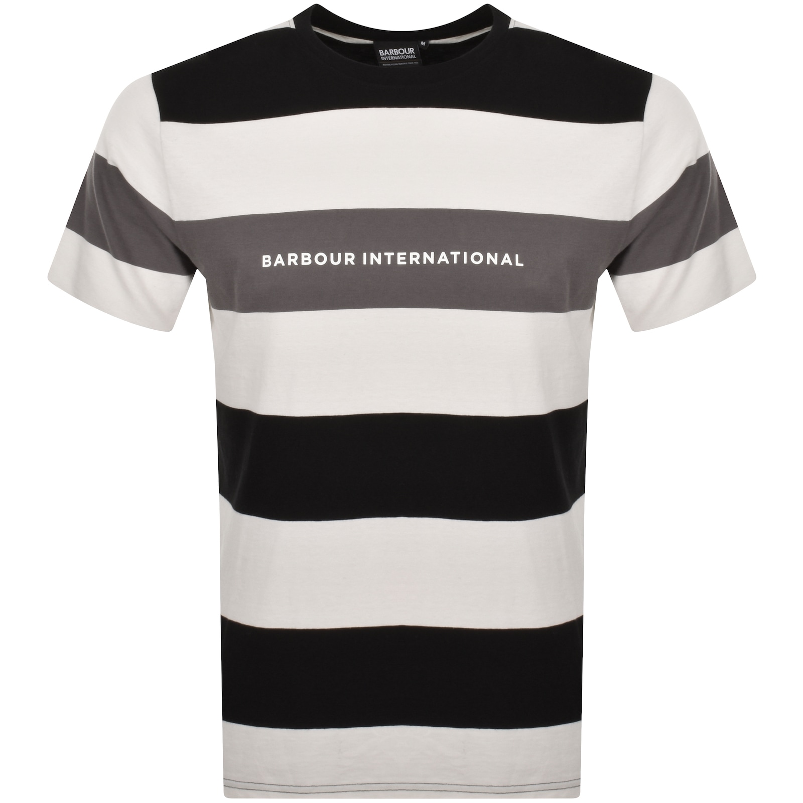 Shop Barbour International Motor Hoop T Shirt White