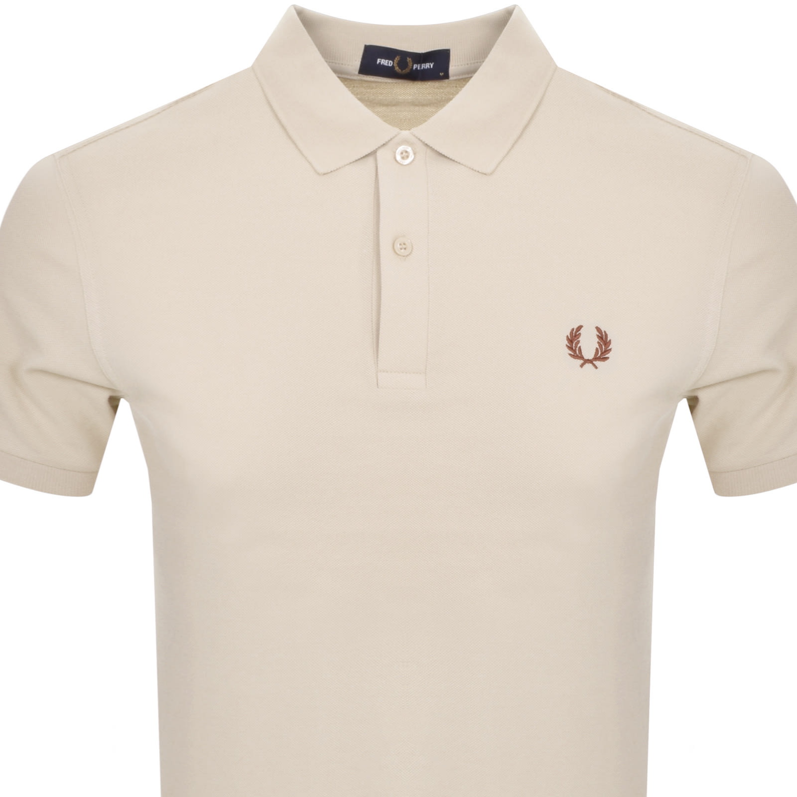 Shop Fred Perry Plain Polo T Shirt Beige