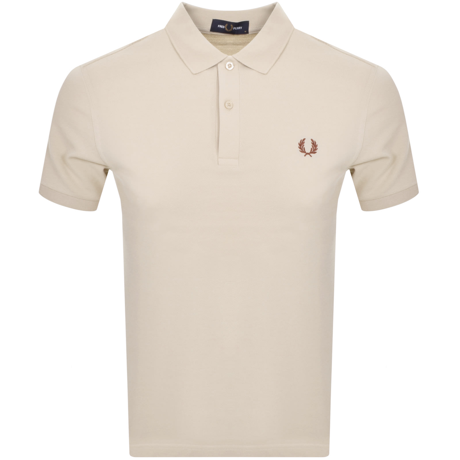 Shop Fred Perry Plain Polo T Shirt Beige