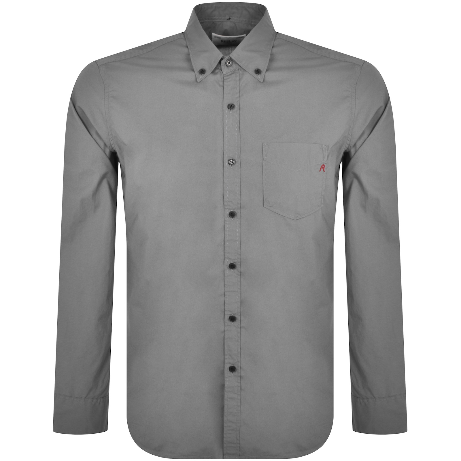 Shop Replay Long Sleeved Shirt Grey