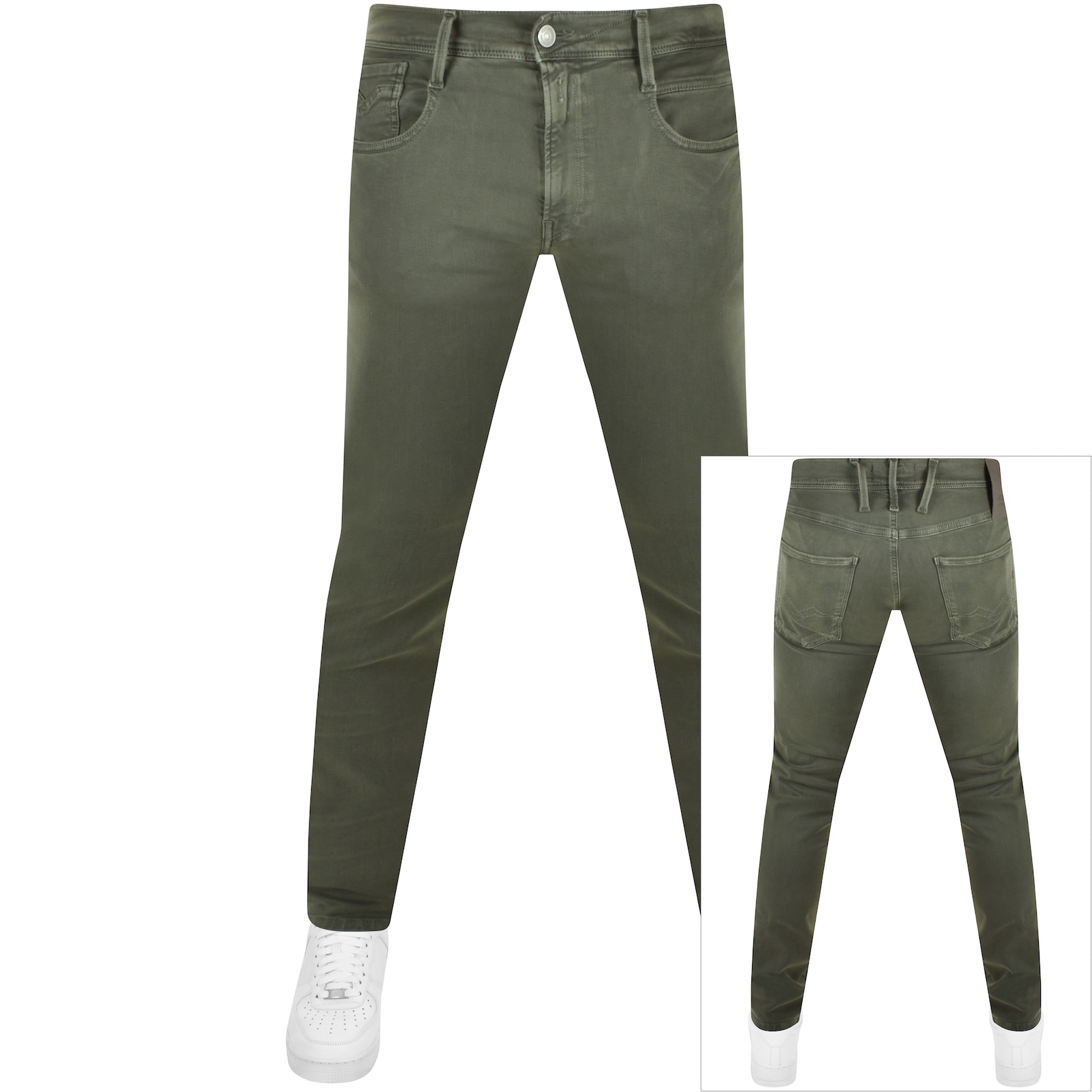 Shop Replay Anbass Slim Fit Jeans Green