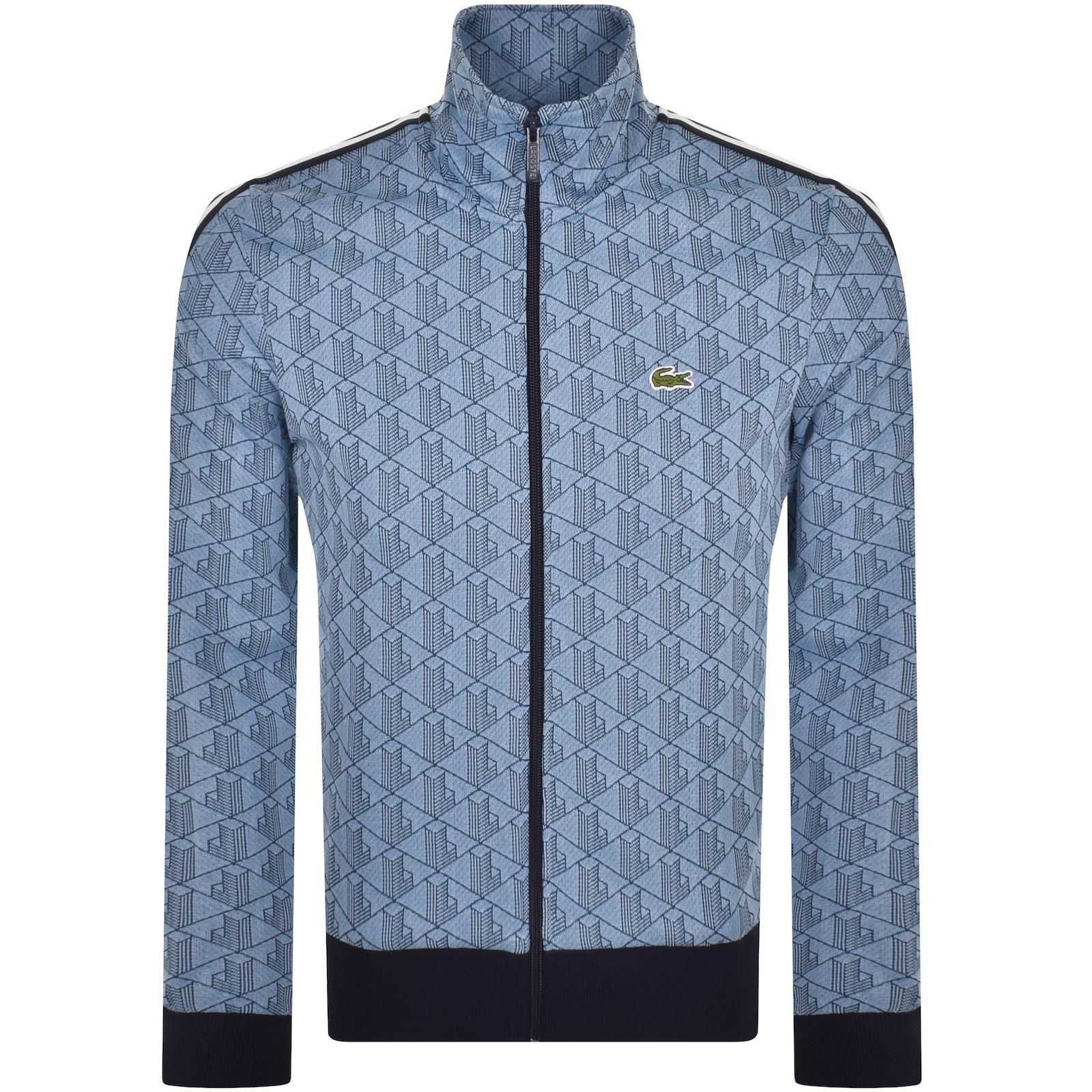 Shop Lacoste Full Zip Sweatshirt Blue