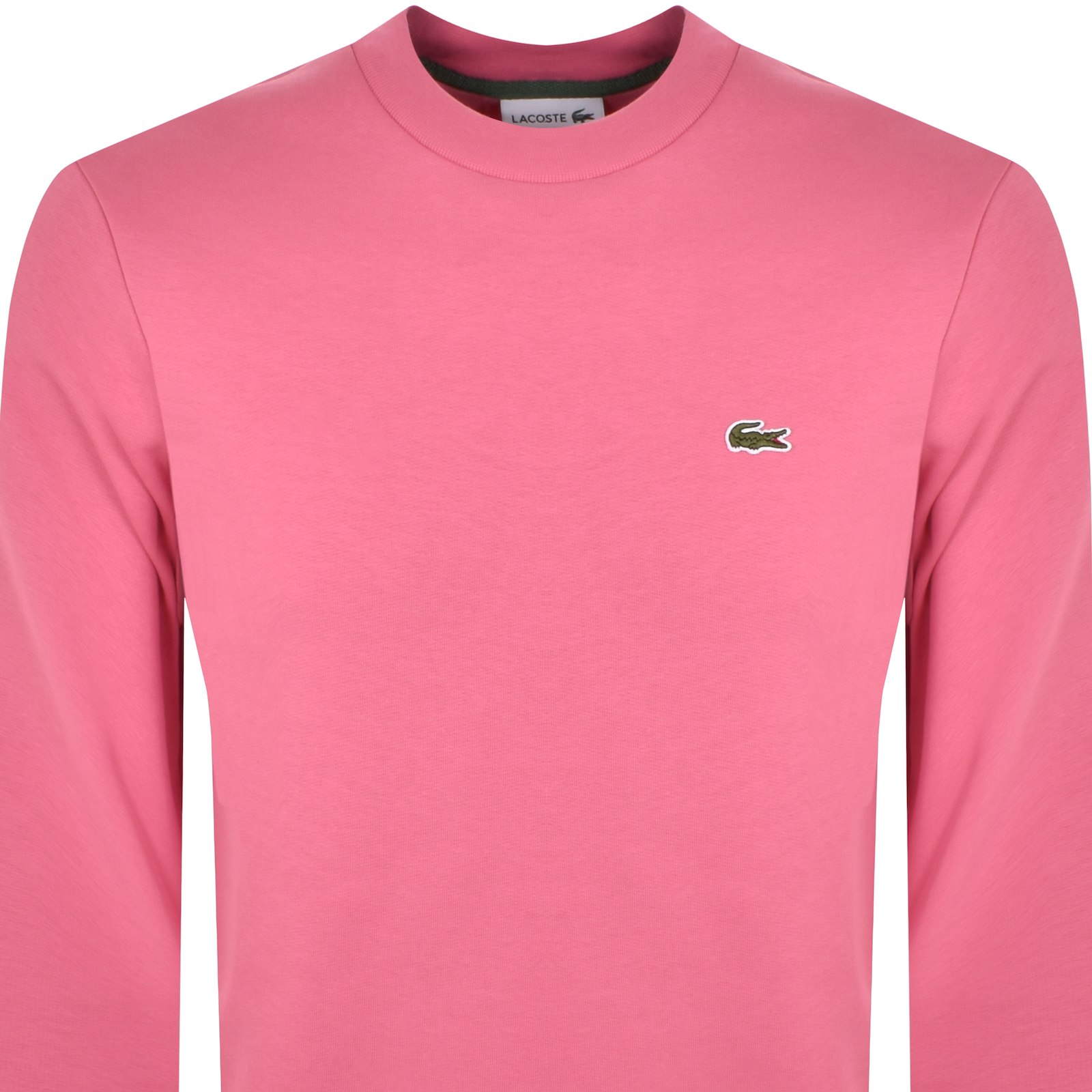 Shop Lacoste Crew Neck Sweatshirt Pink