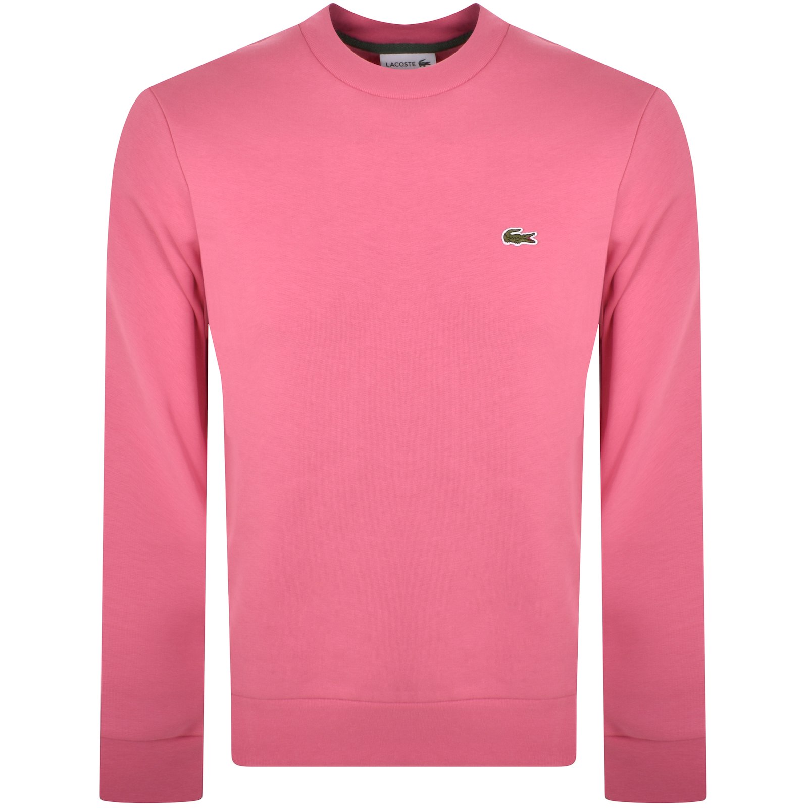 Shop Lacoste Crew Neck Sweatshirt Pink