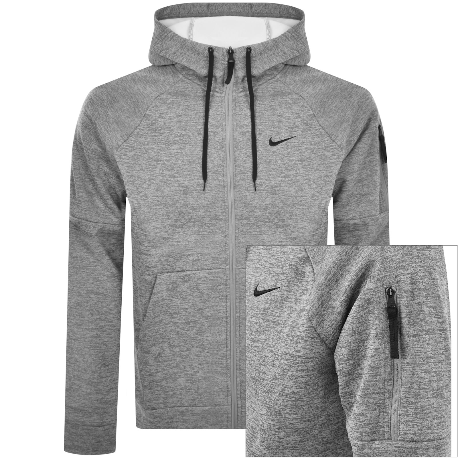 Shop Nike Training Therma Fit Hoodie Grey