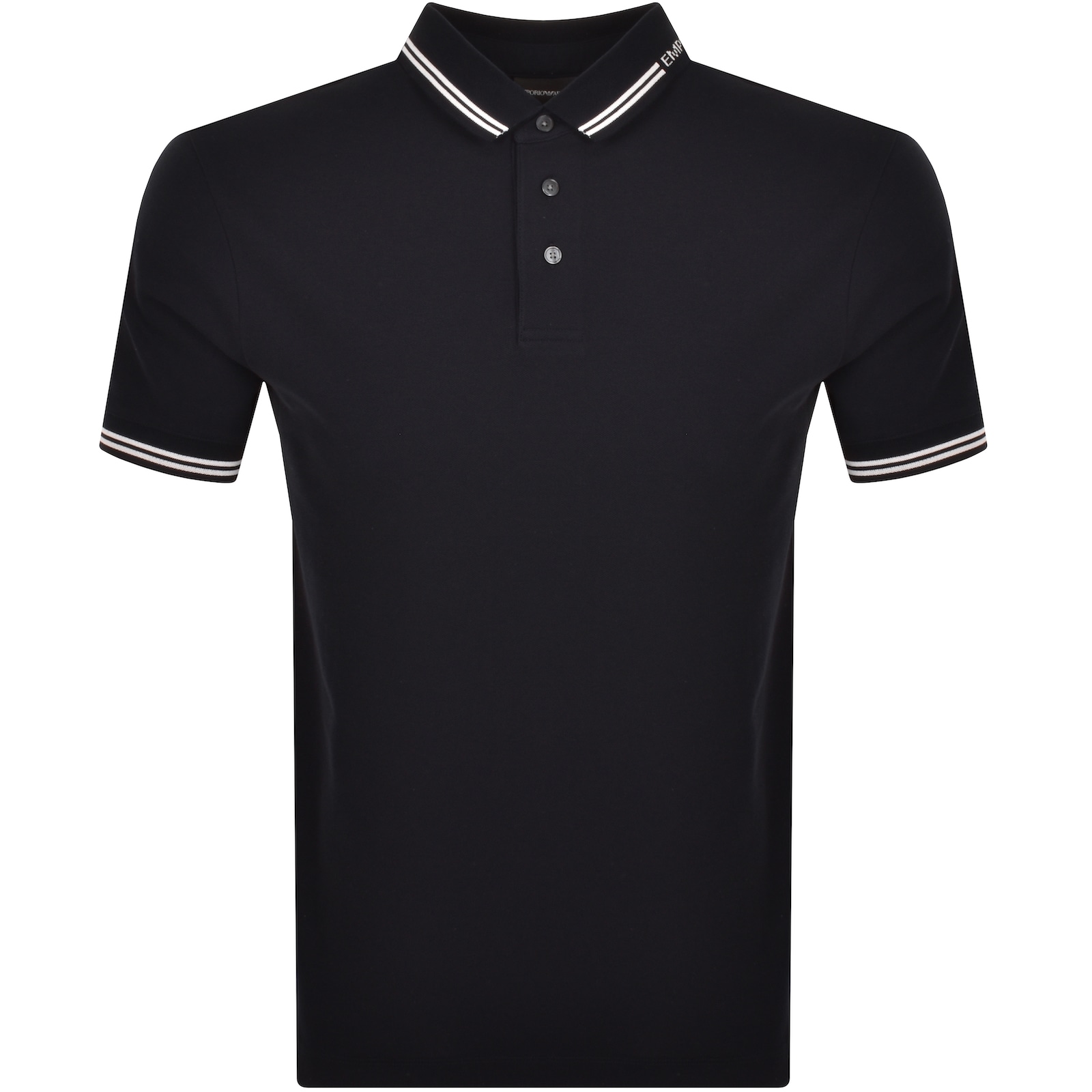 Shop Armani Collezioni Emporio Armani Short Sleeved Polo T Shirt Navy