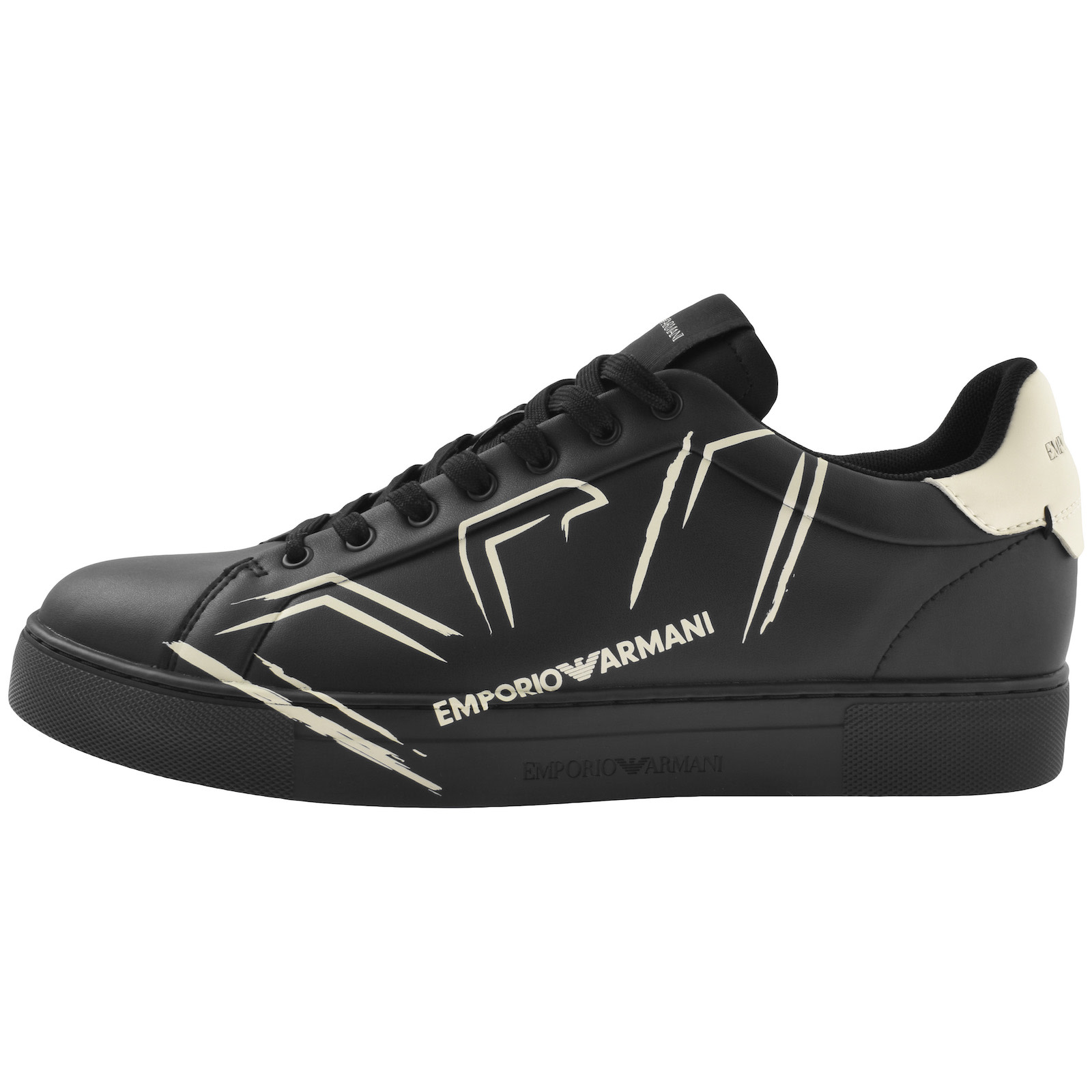 Shop Armani Collezioni Emporio Armani Logo Trainers Black