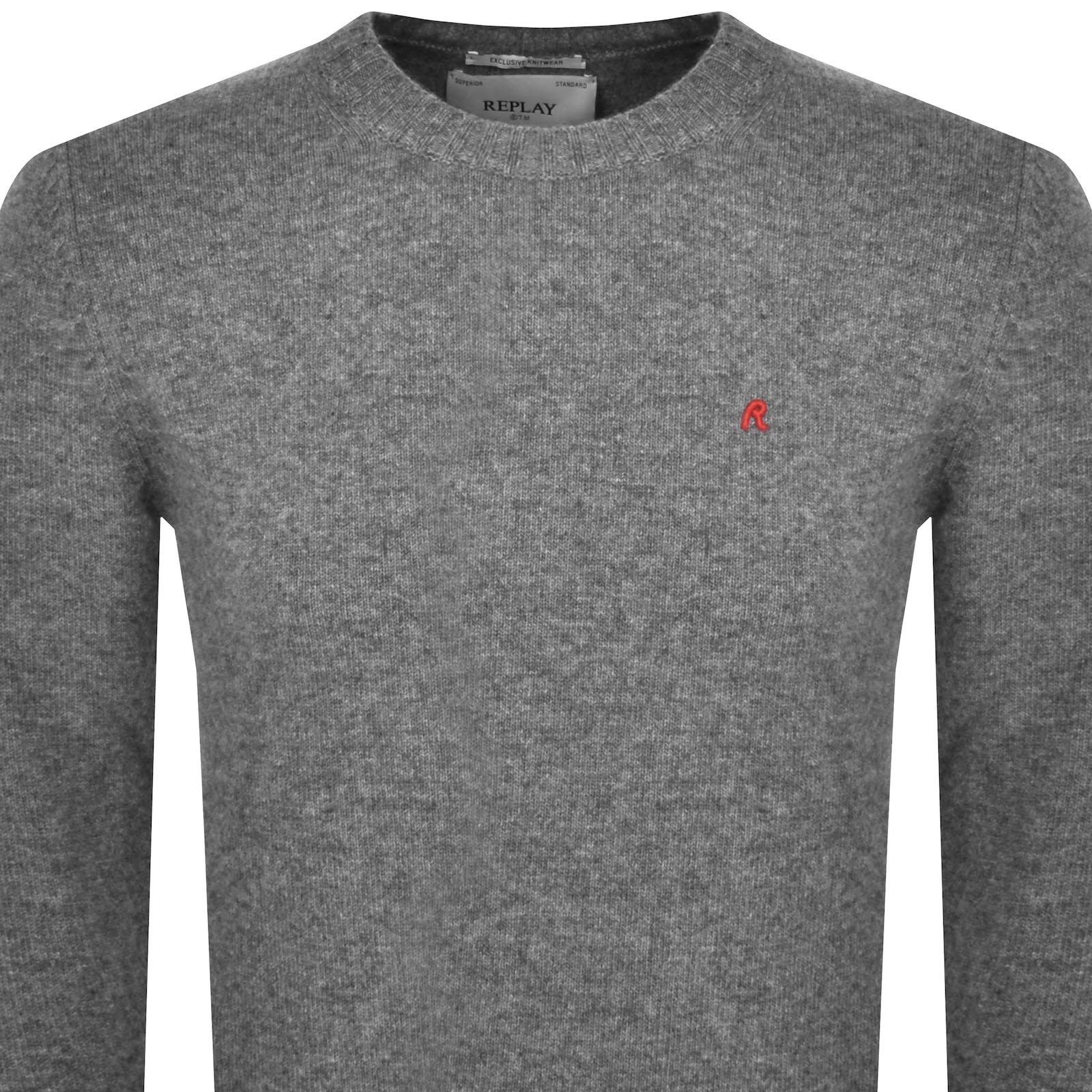 REPLAY REPLAY CREW NECK KNIT JUMPER GREY 