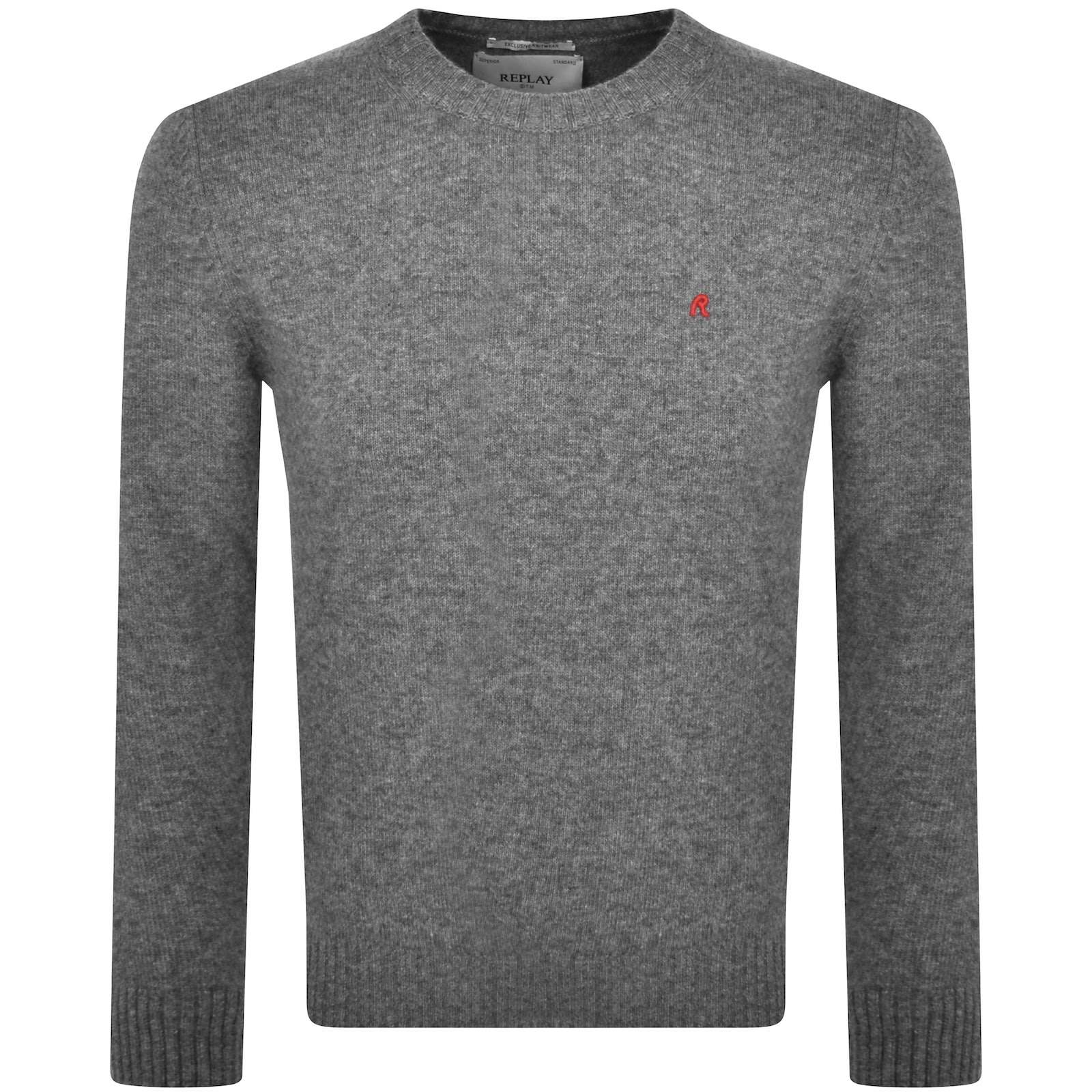 REPLAY REPLAY CREW NECK KNIT JUMPER GREY 