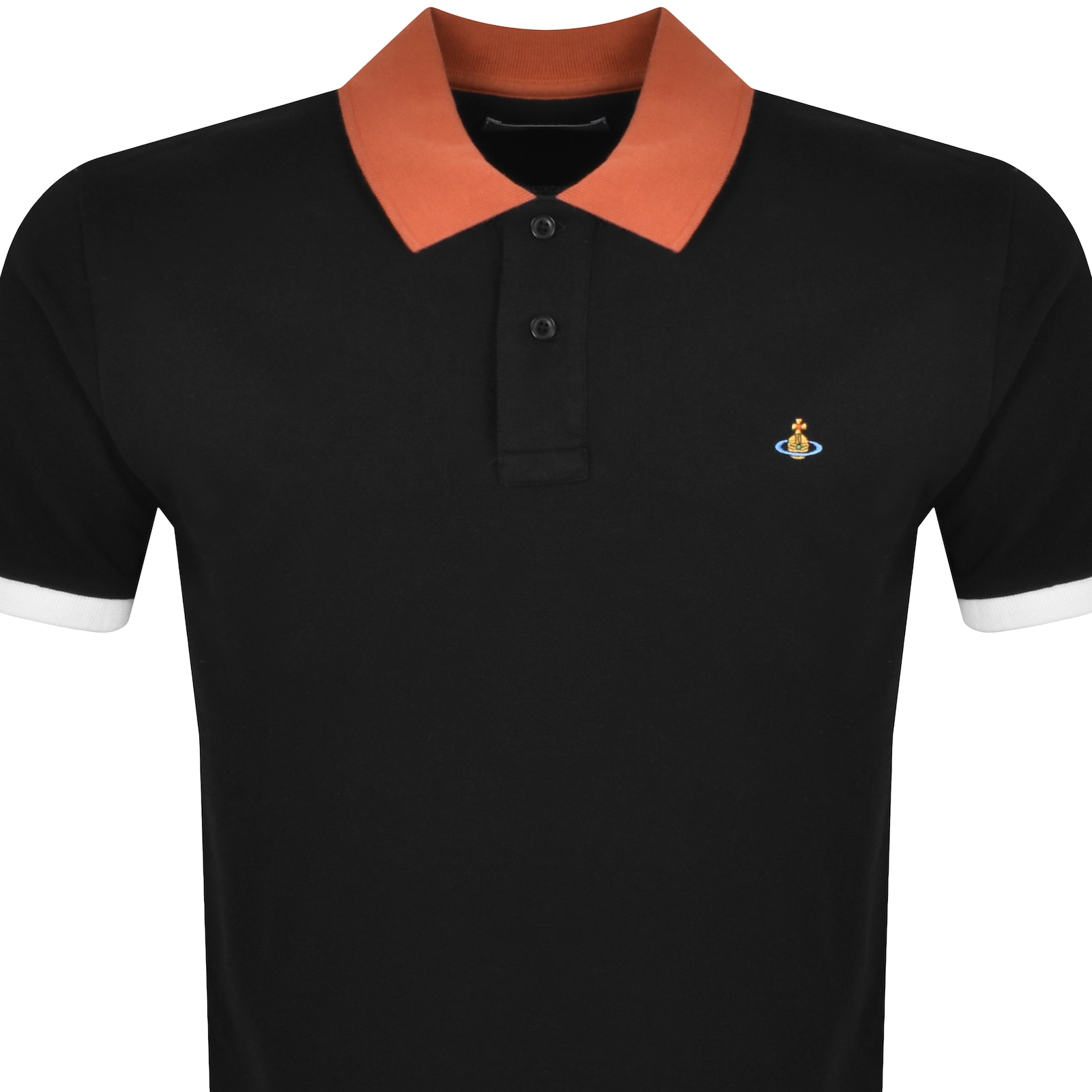 Shop Vivienne Westwood Logo Polo T Shirt Black