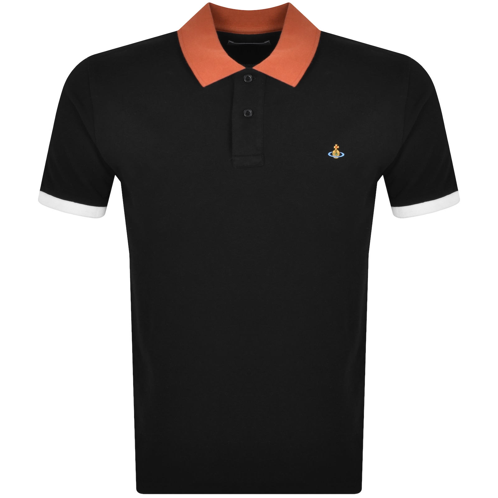 Shop Vivienne Westwood Logo Polo T Shirt Black