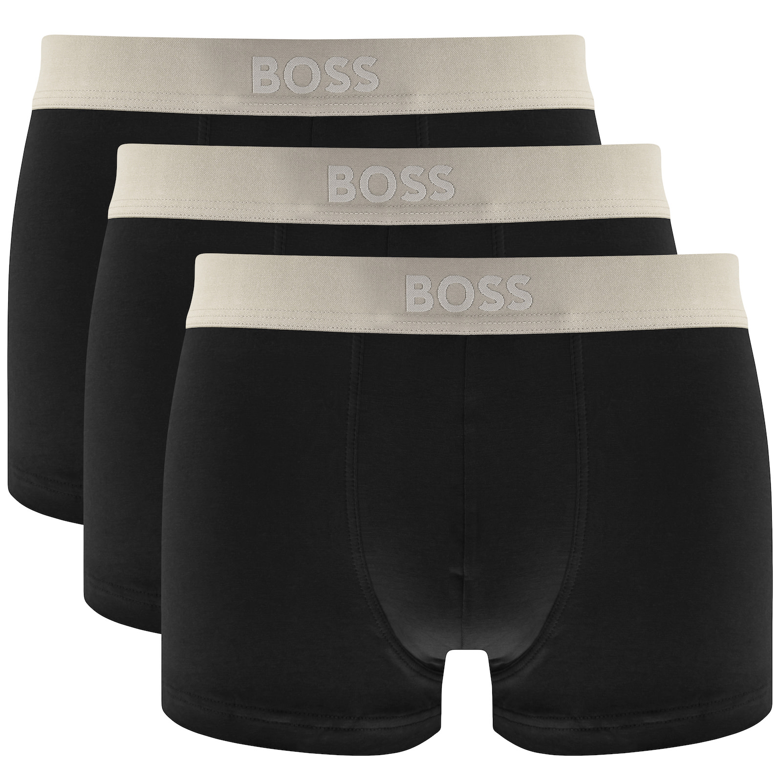 BOSS BUSINESS BOSS UNDERWEAR 3 PACK METALLIC TRUNKS BLACK 