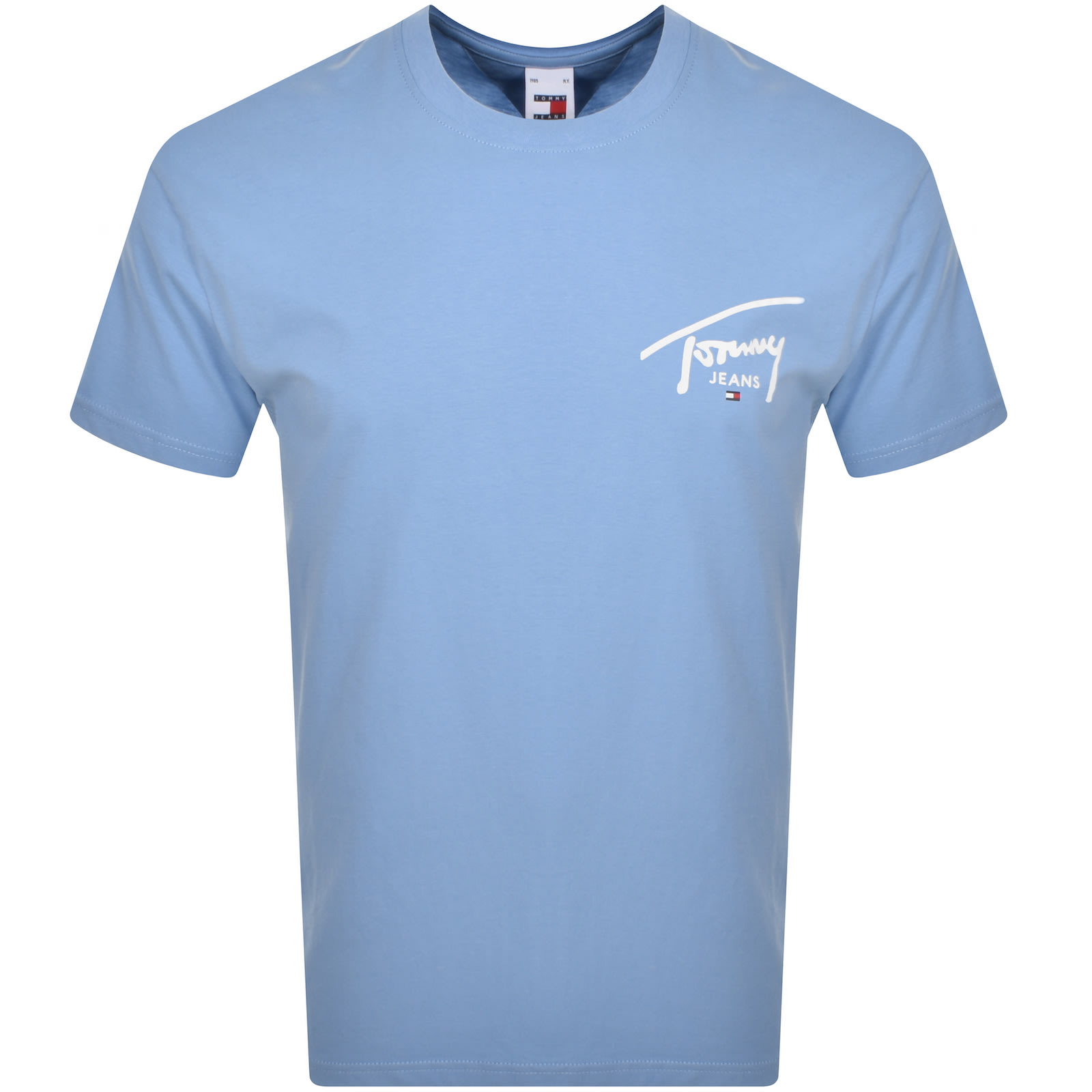 Shop Tommy Jeans Signature Print T Shirt Blue