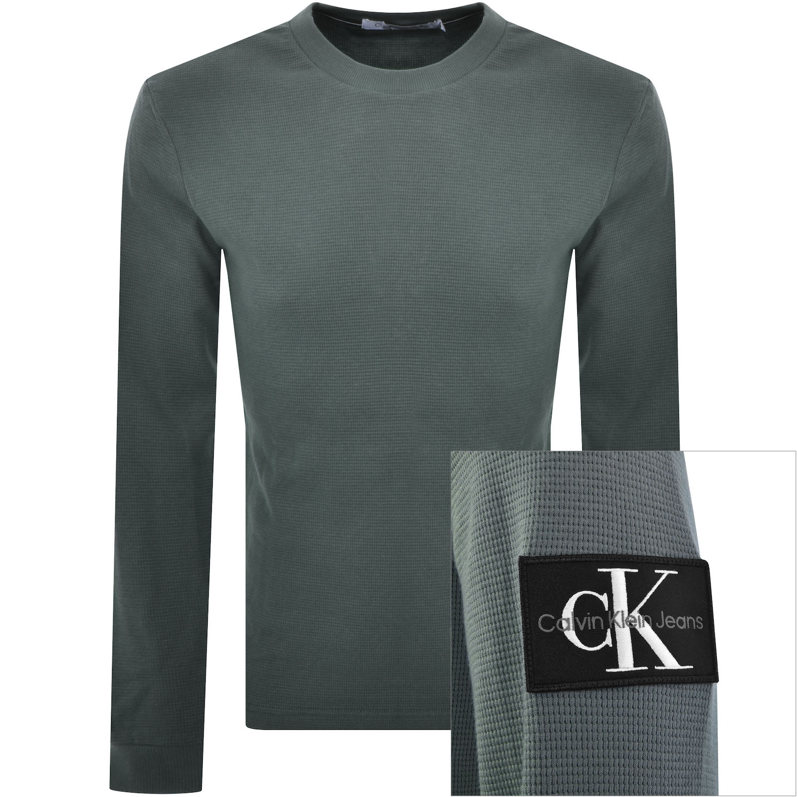 Shop Calvin Klein Jeans Waffle T Shirt Grey