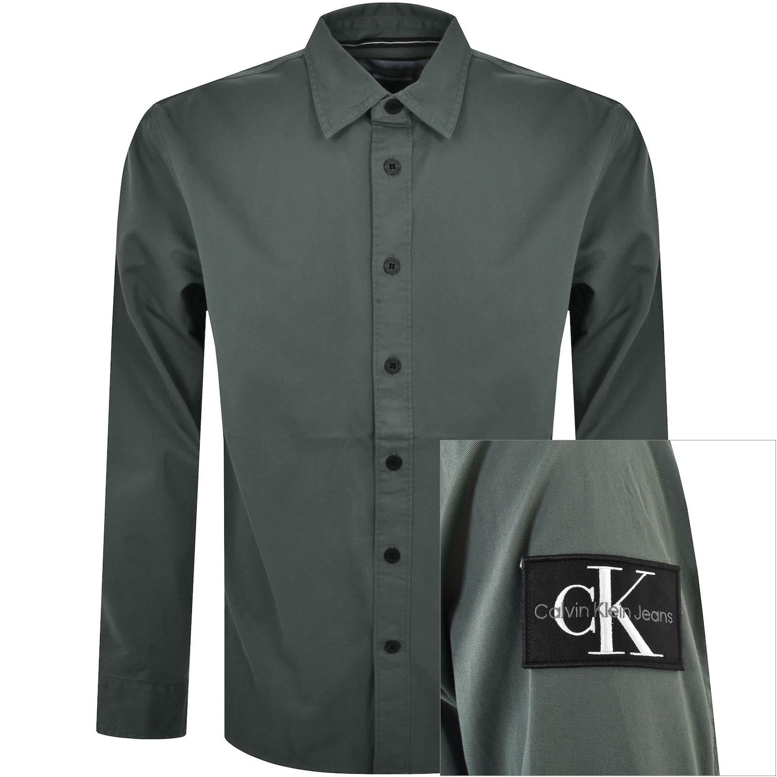 Shop Calvin Klein Jeans Relaxed Long Sleeve Shirt Grey