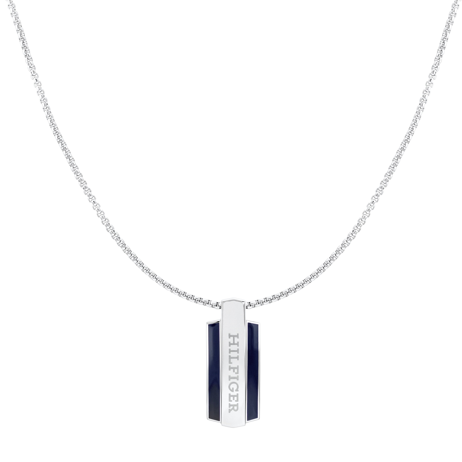 Shop Tommy Hilfiger Dog Tag Necklace Silver