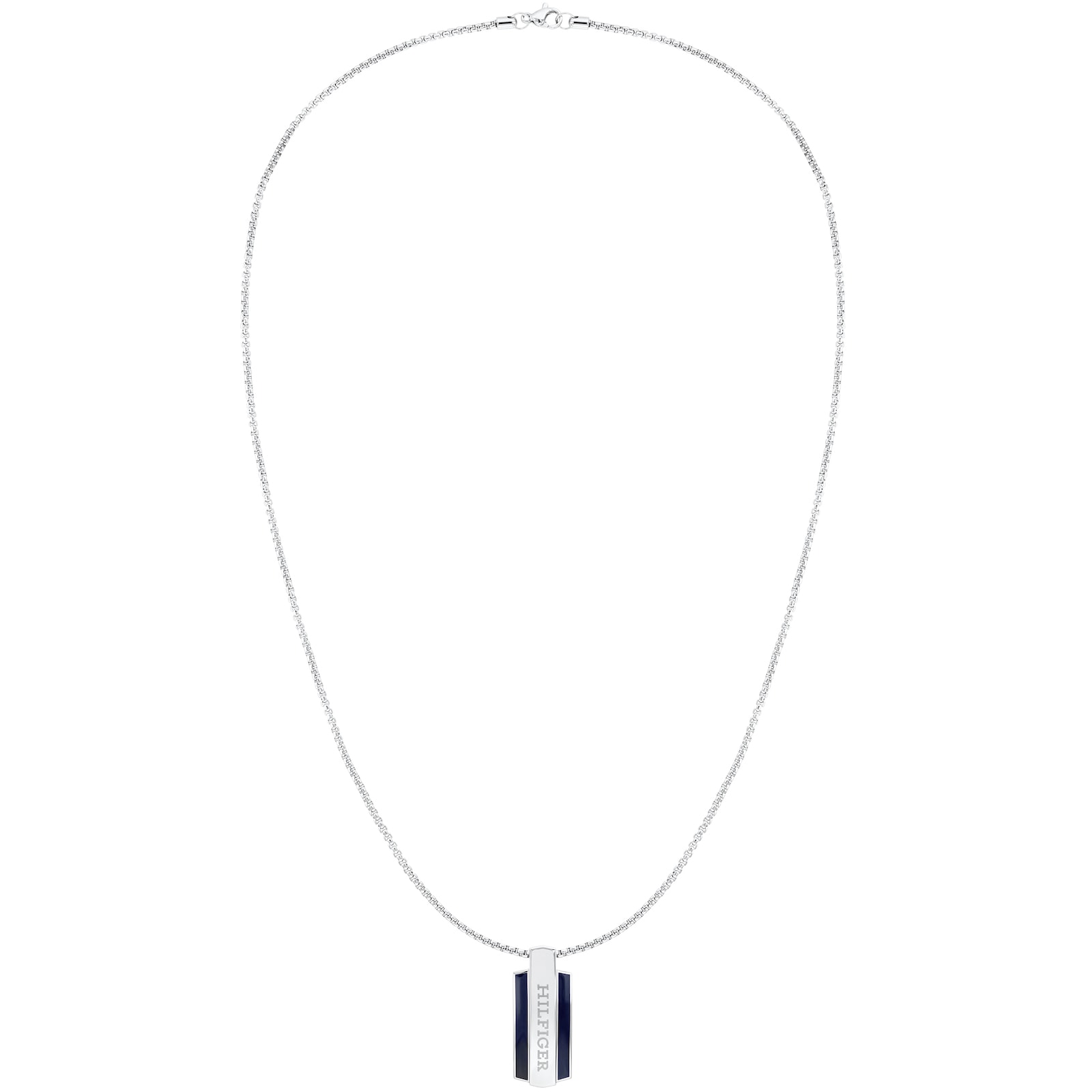 Shop Tommy Hilfiger Dog Tag Necklace Silver