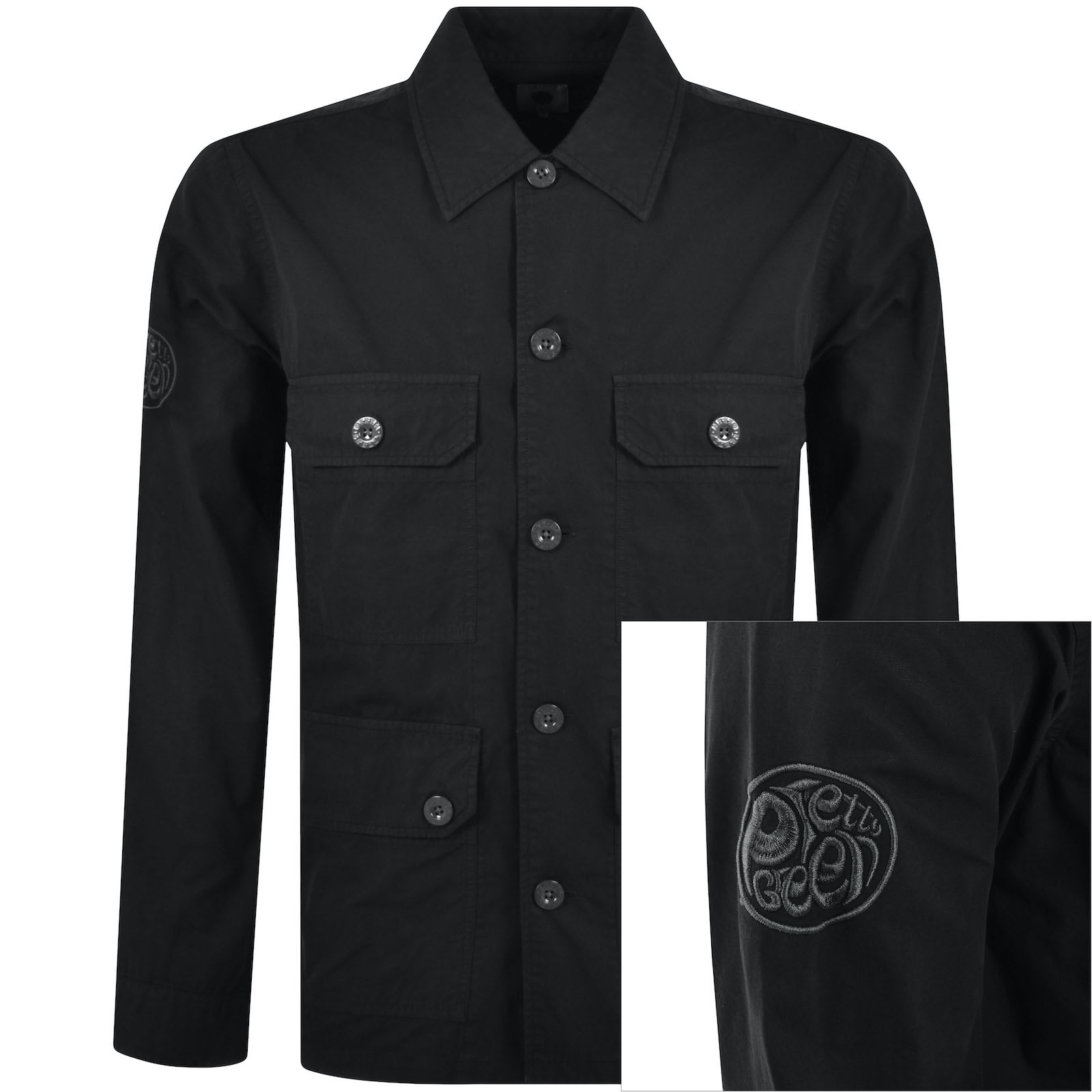 Shop Pretty Green Felps Overshirt Black