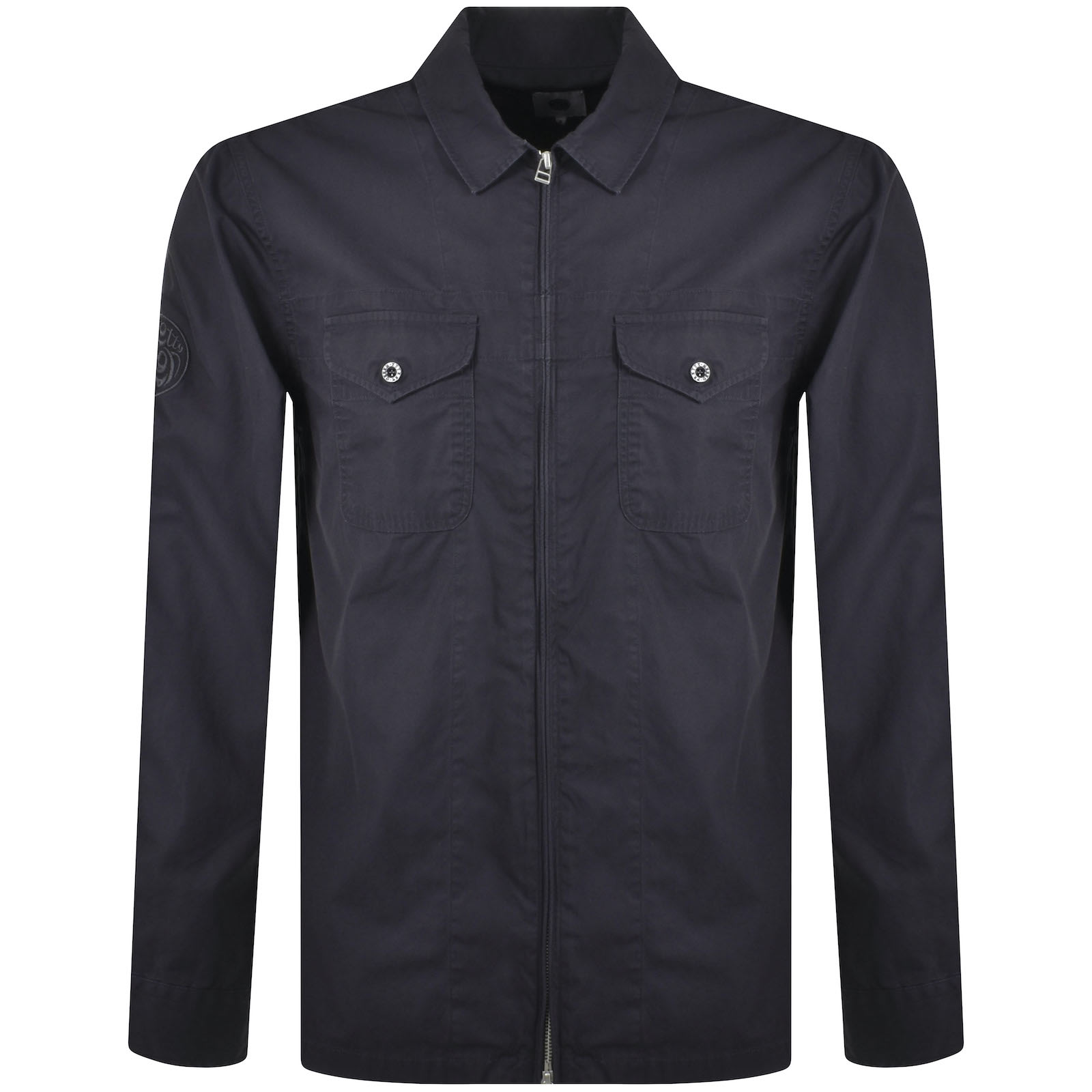 Shop Pretty Green Armstrong Overshirt Navy