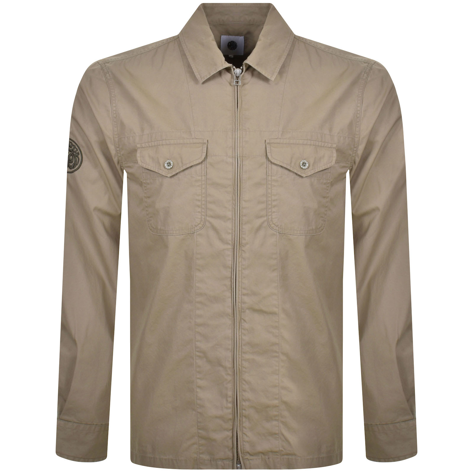 Shop Pretty Green Armstrong Overshirt Khaki