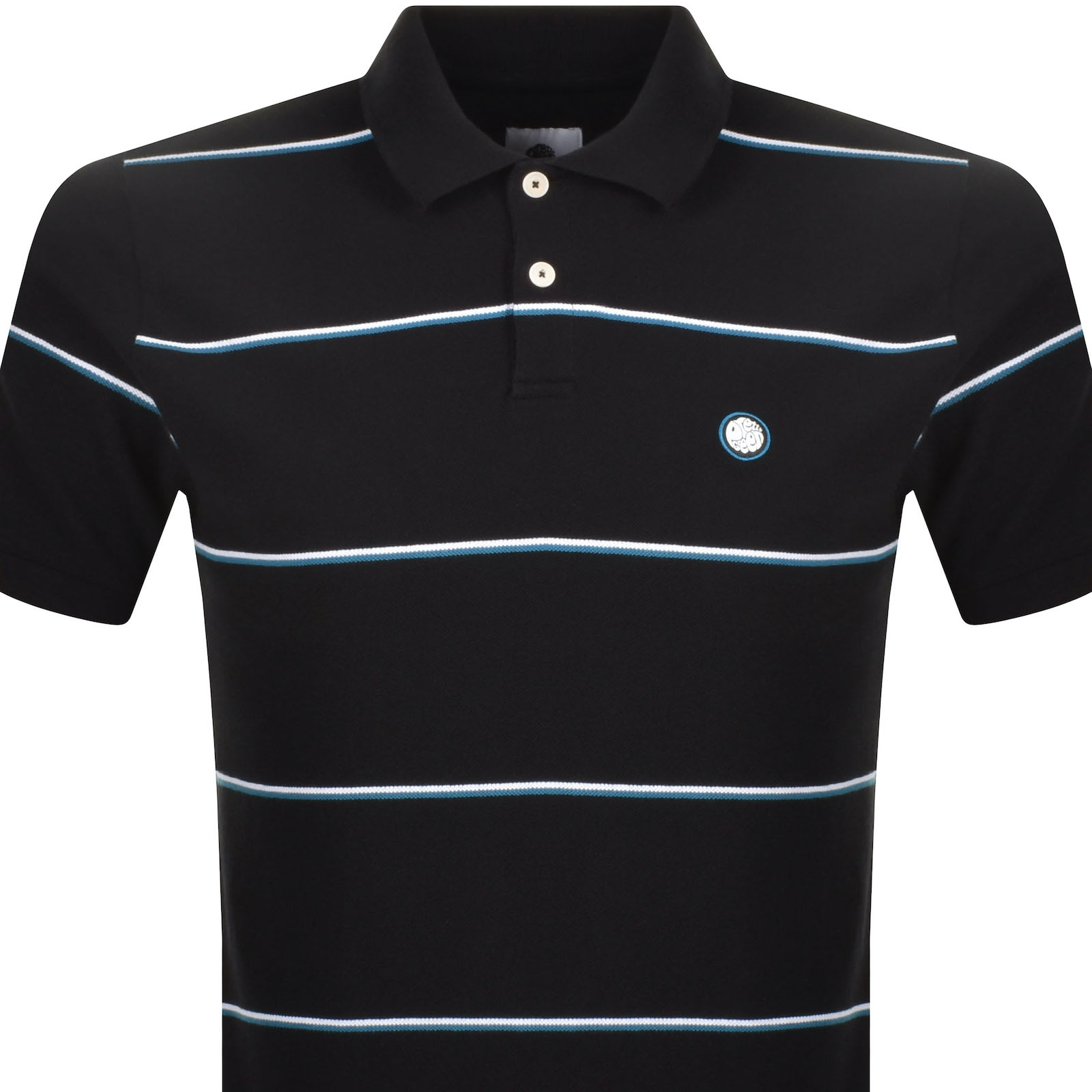 Shop Pretty Green Mountfield Stripe Polo T Shirt Black