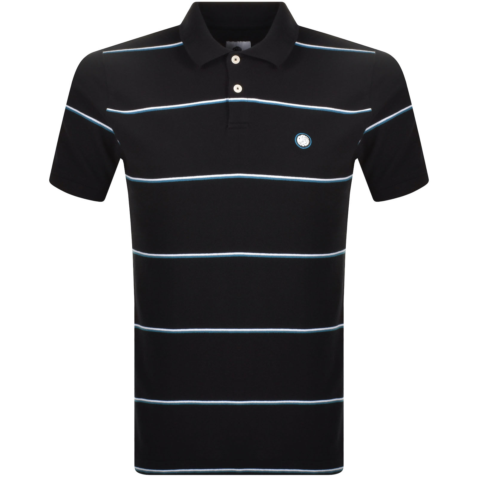 Shop Pretty Green Mountfield Stripe Polo T Shirt Black