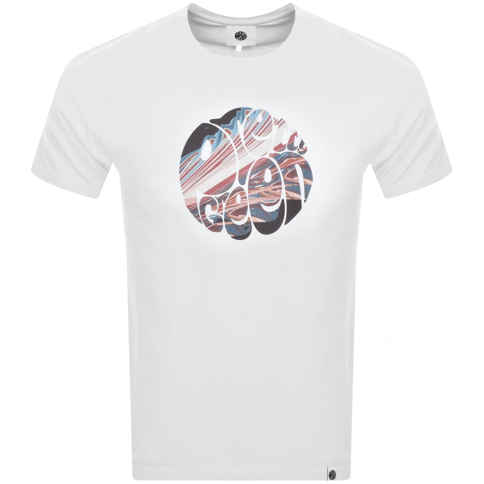 Shop Pretty Green Sundown Logo T Shirt White