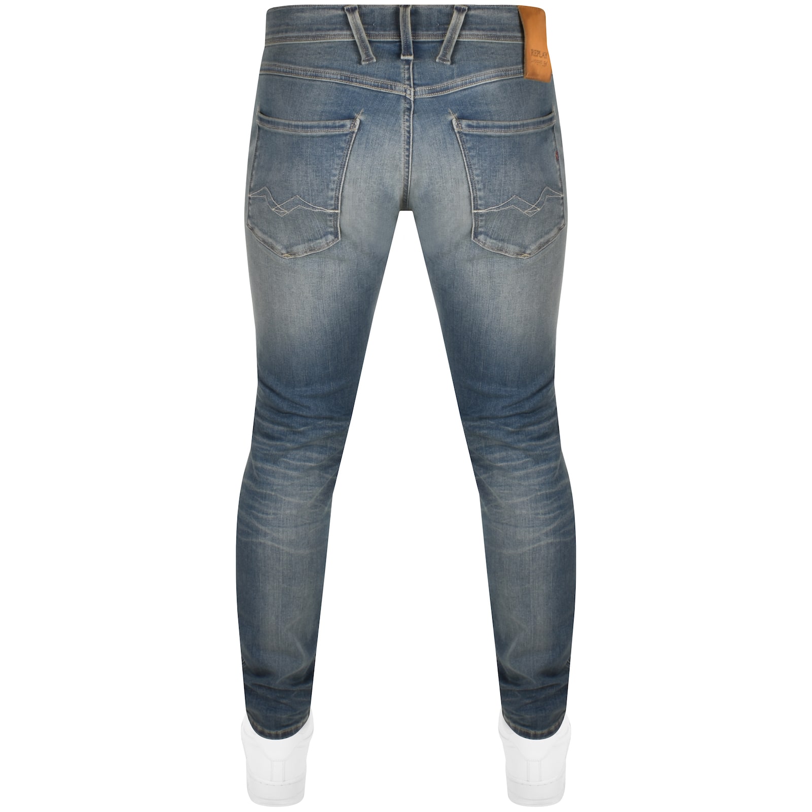 Shop Replay Anbass Slim Fit Jeans Light Wash Blue