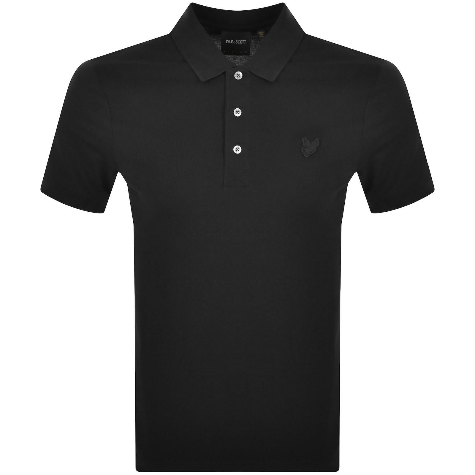 Shop Lyle & Scott Lyle And Scott Tonal Eagle Polo T Shirt Black