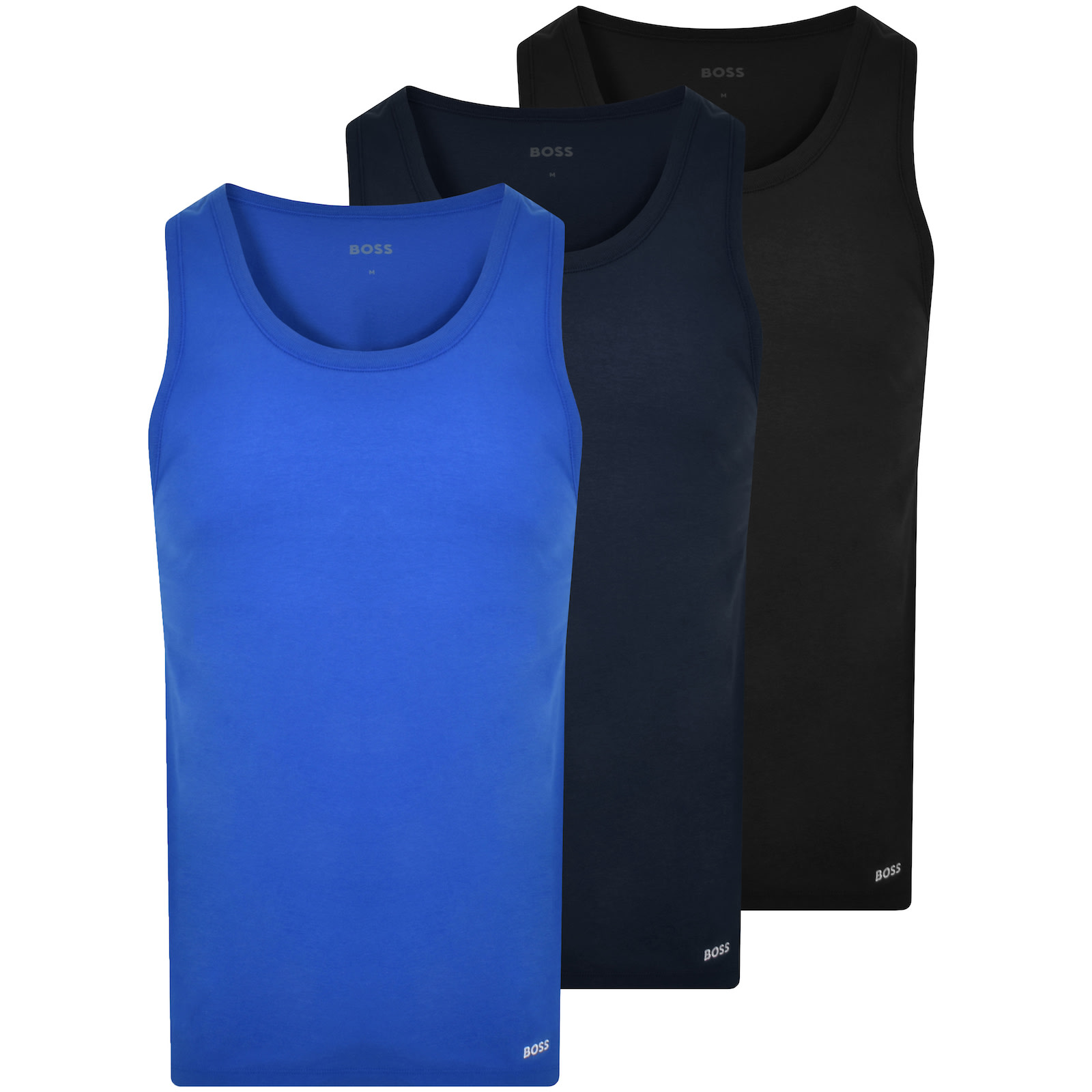 Shop Boss Business Boss 3 Pack Vest T Shirts In Blue