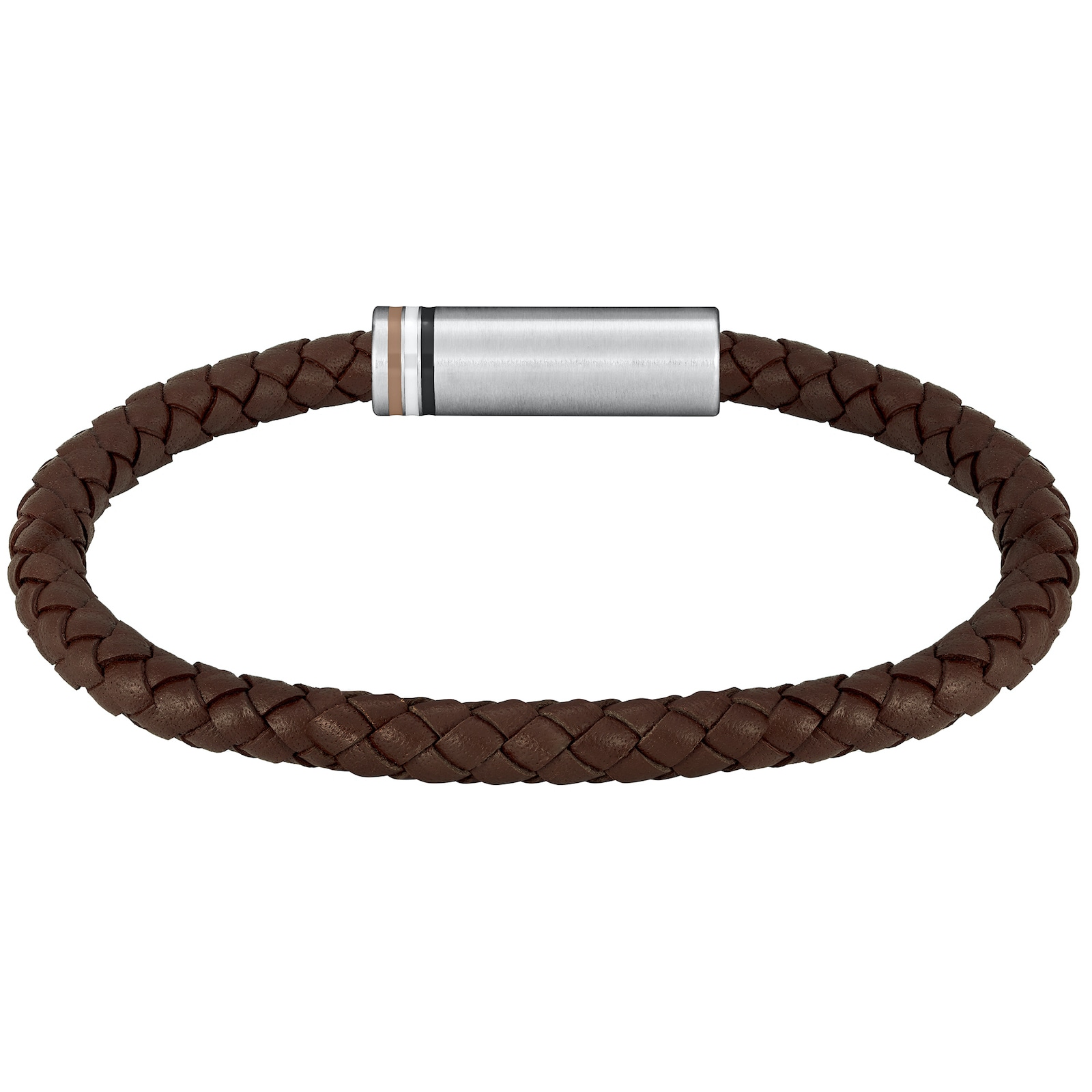 Shop Boss Business Boss Aresi Braided Leather Bracelet Brown